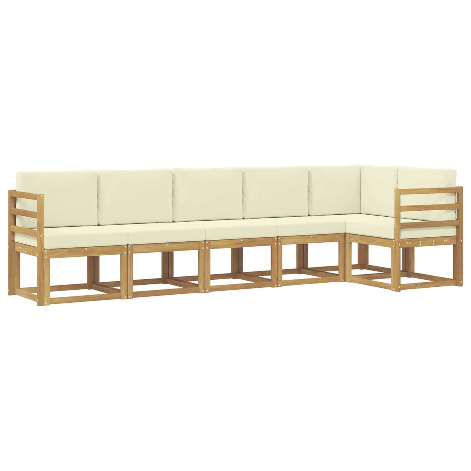 Ensemble de canapés d'extérieur 6 pcs Blanc et crème Polyester - XIOS