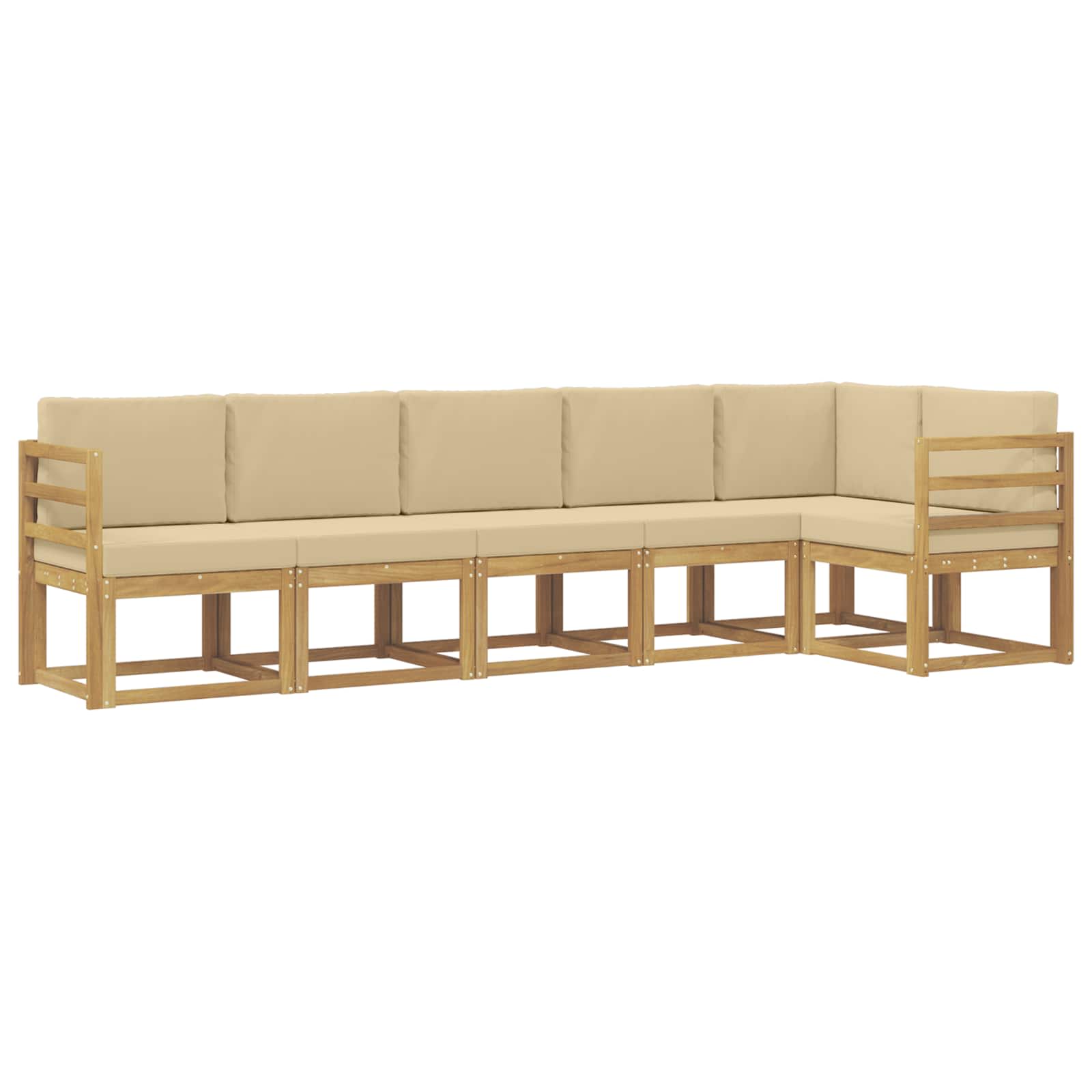 Ensemble de canapés d'extérieur 6 pcs Blanc et Beige Polyester - XIOS