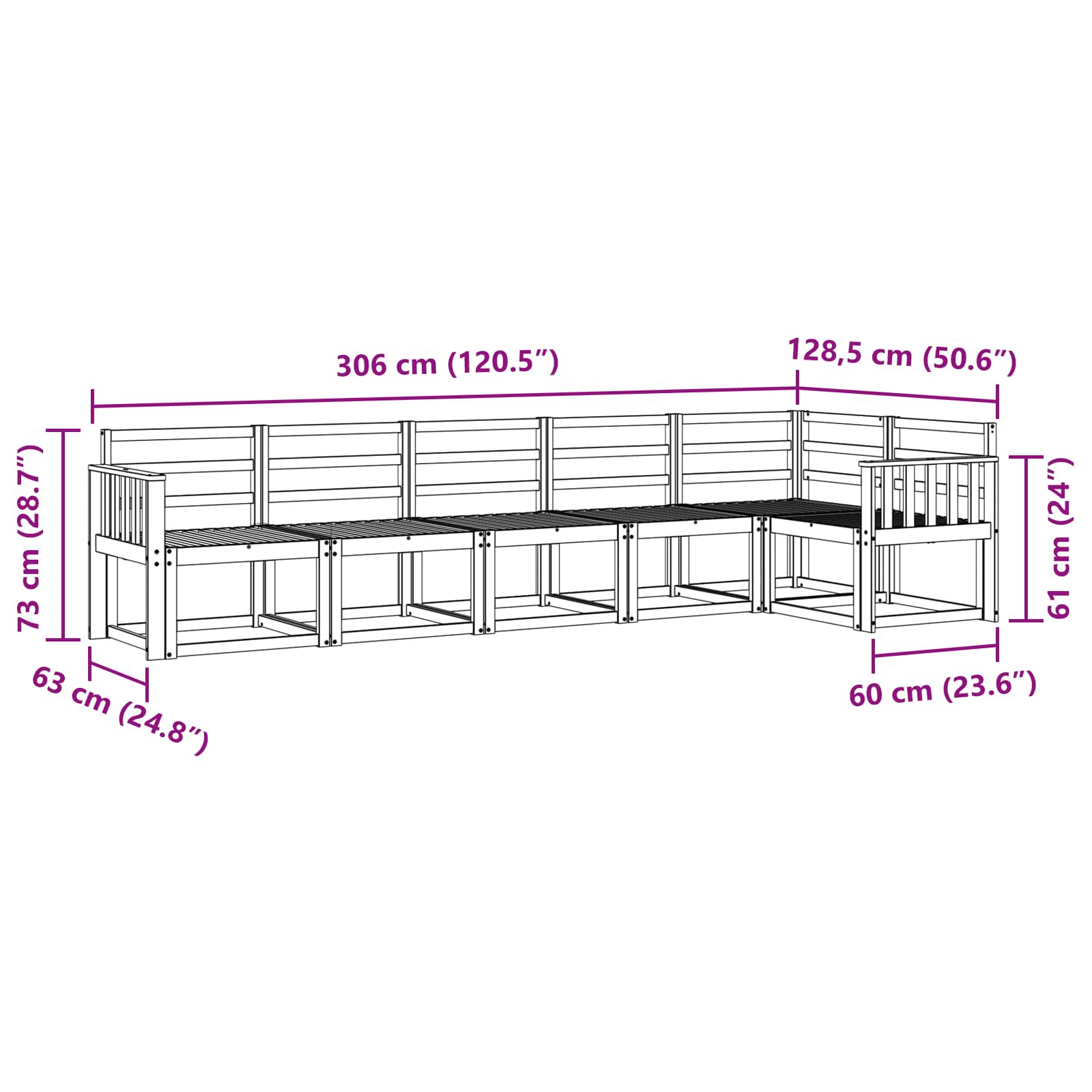 Ensemble de canapés d'extérieur 6 pcs Blanc - XIOS