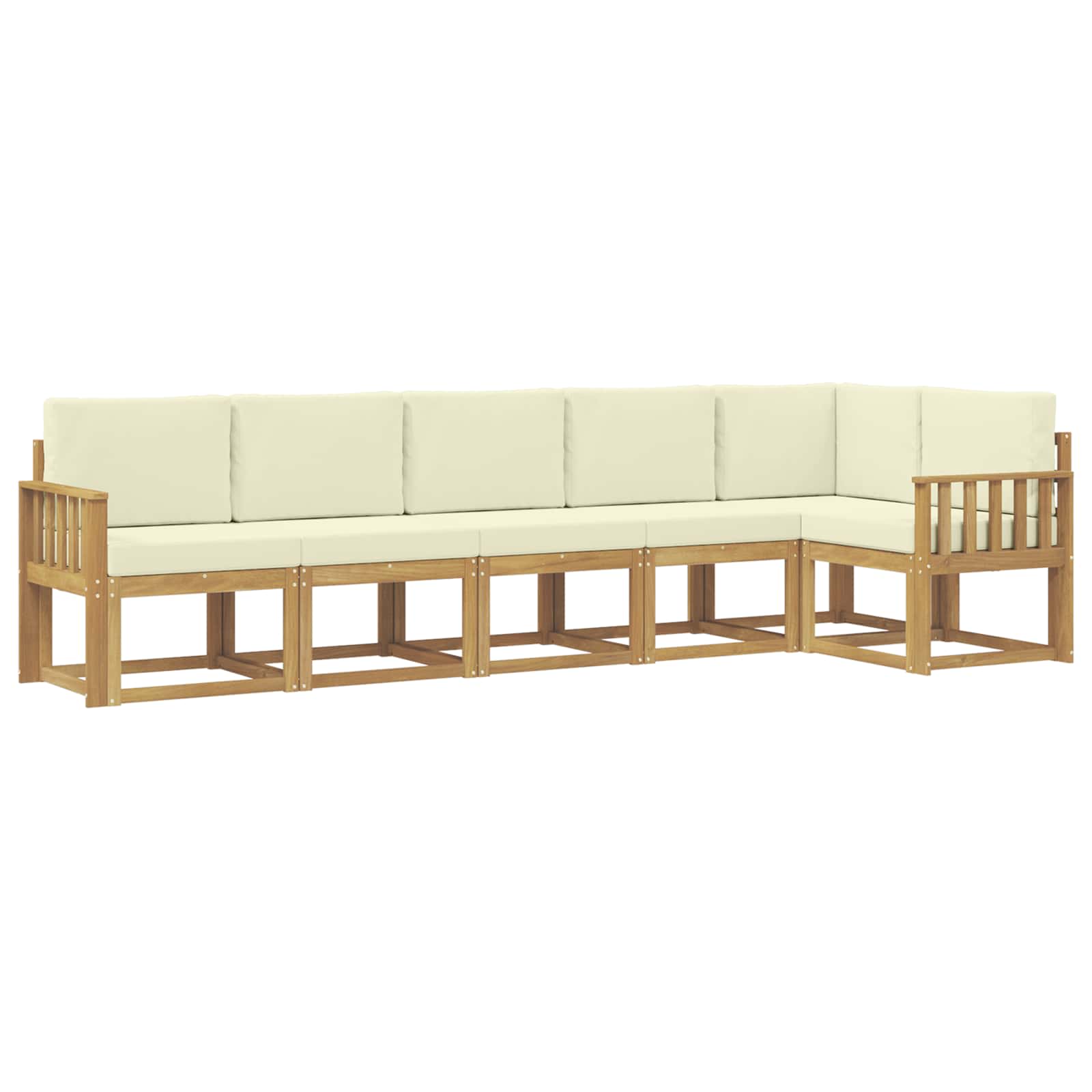 Ensemble de canapés d'extérieur 6 pcs Blanc et crème Polyester - XIOS