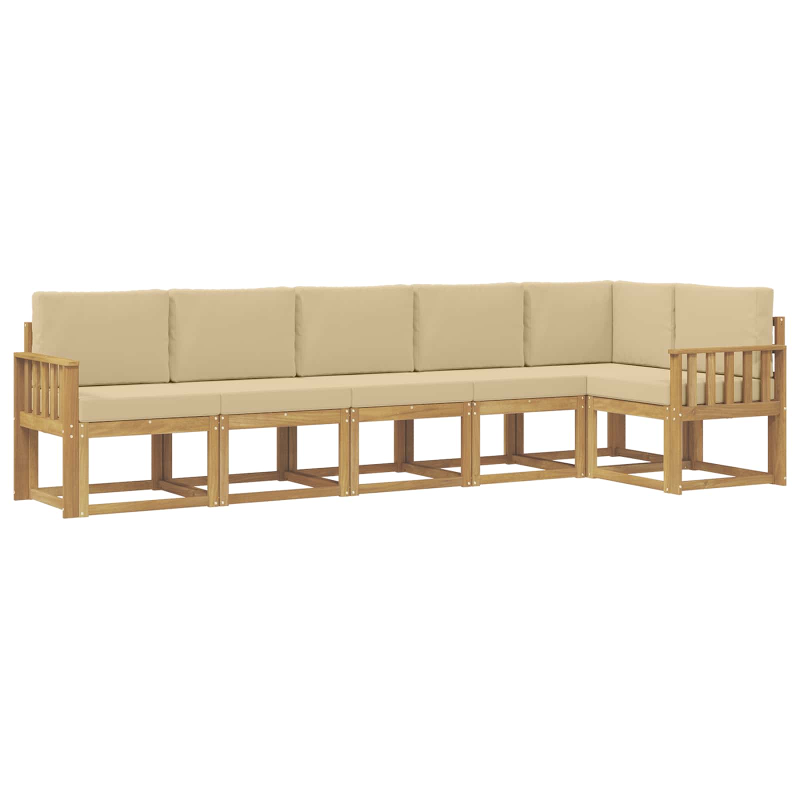 Ensemble de canapés d'extérieur 6 pcs Blanc et Beige Polyester - XIOS