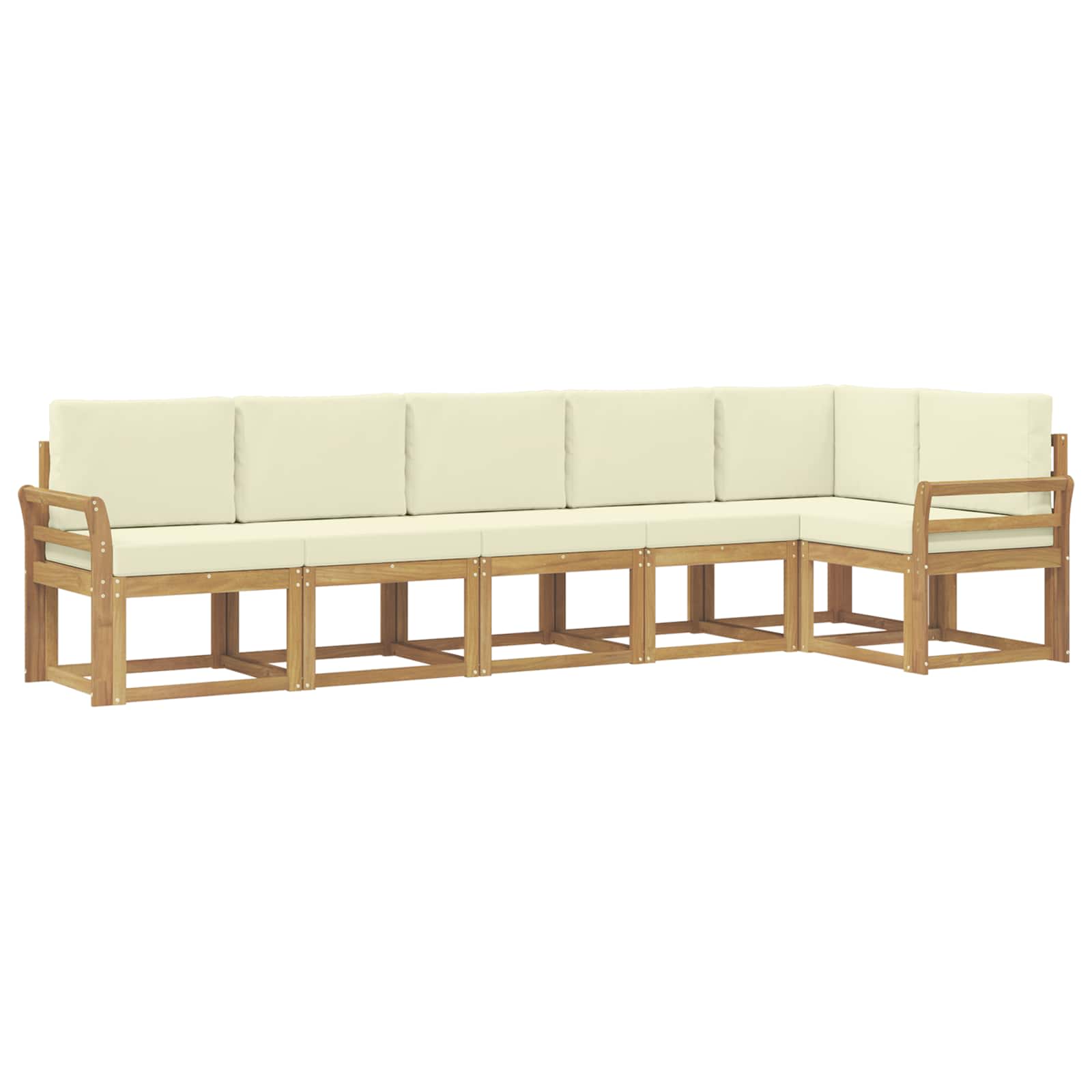 Ensemble de canapés d'extérieur 6 pcs Blanc et crème Polyester - XIOS