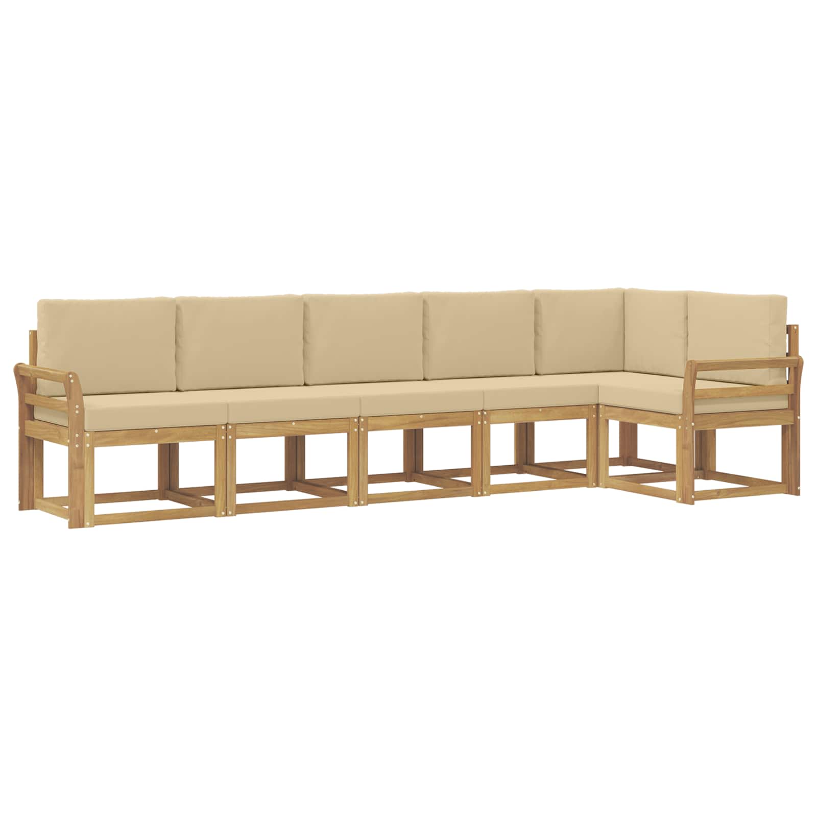 Ensemble de canapés d'extérieur 6 pcs Blanc et Beige Polyester - XIOS