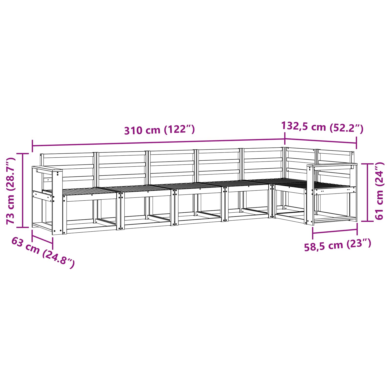 Ensemble de canapés d'extérieur 6 pcs Blanc - XIOS