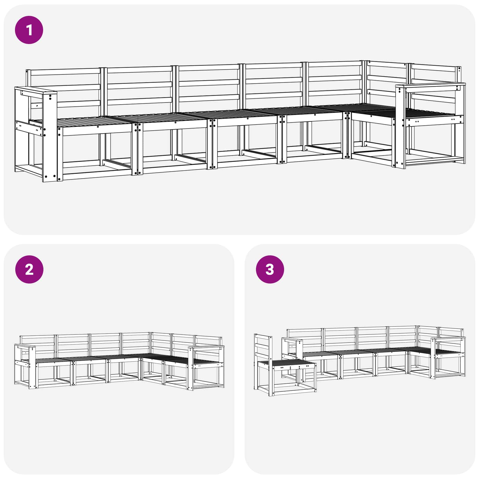 Ensemble de canapés d'extérieur 6 pcs Blanc - XIOS