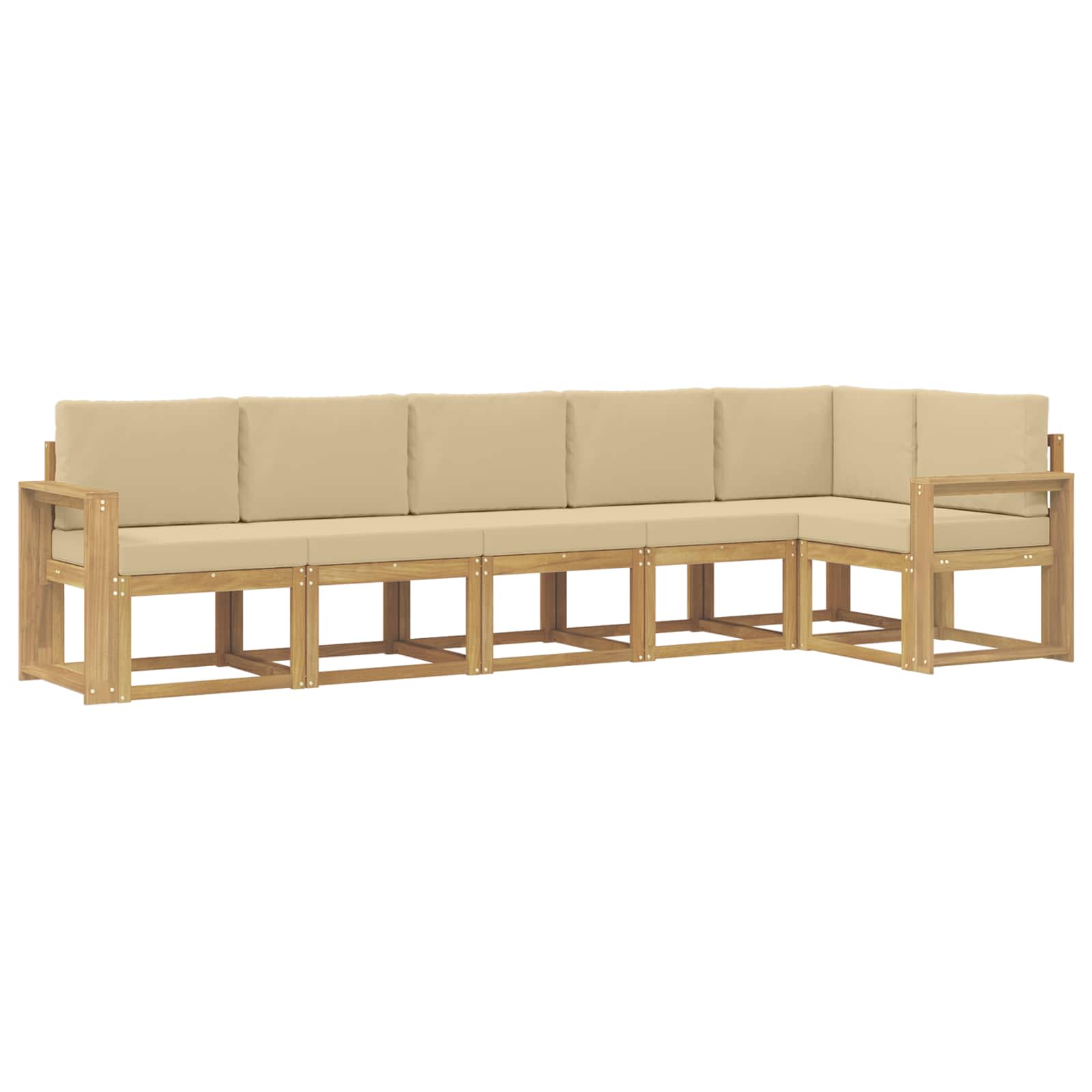 Ensemble de canapés d'extérieur 6 pcs Blanc et Beige Polyester - XIOS