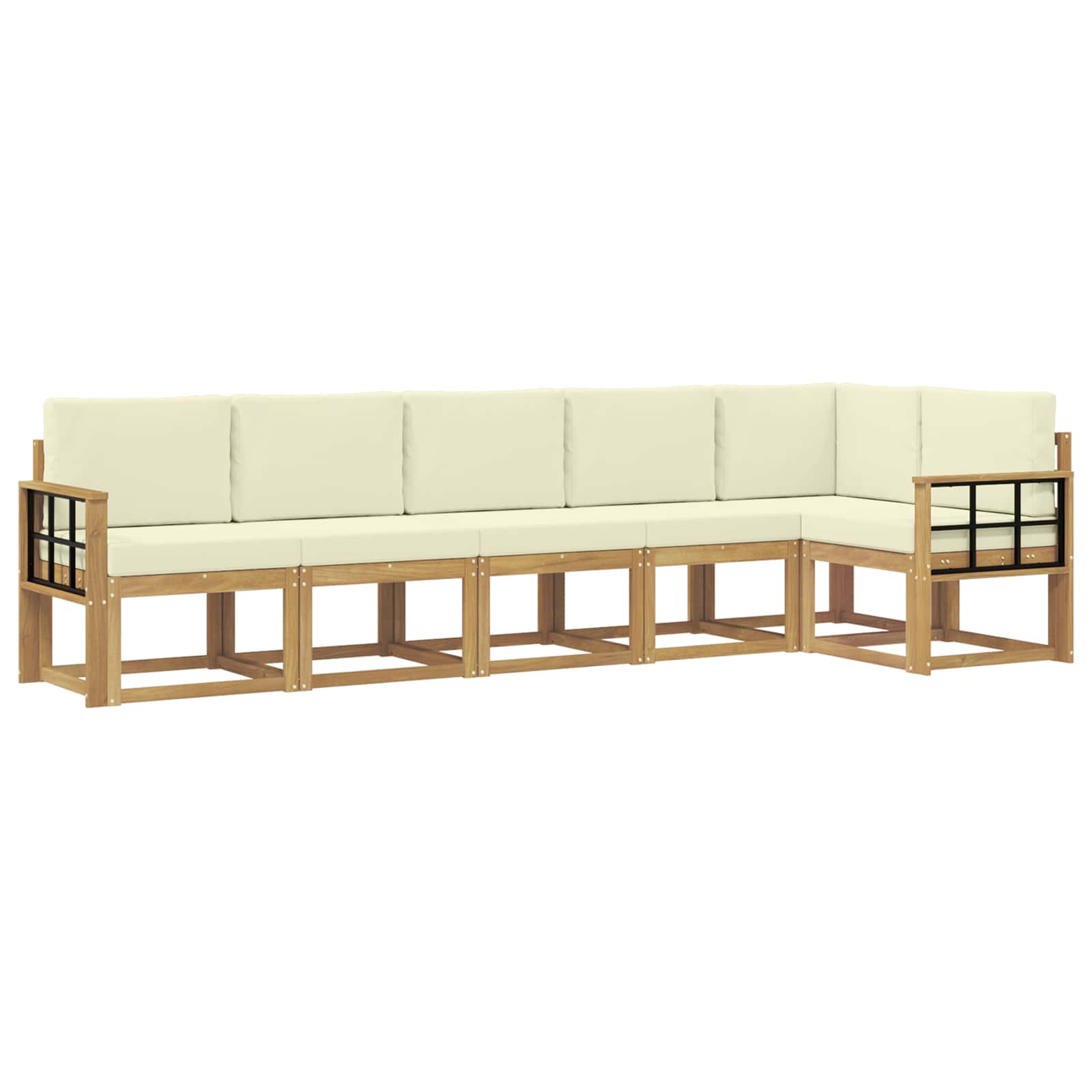 Ensemble de canapés d'extérieur 6 pcs Blanc et crème Polyester - XIOS