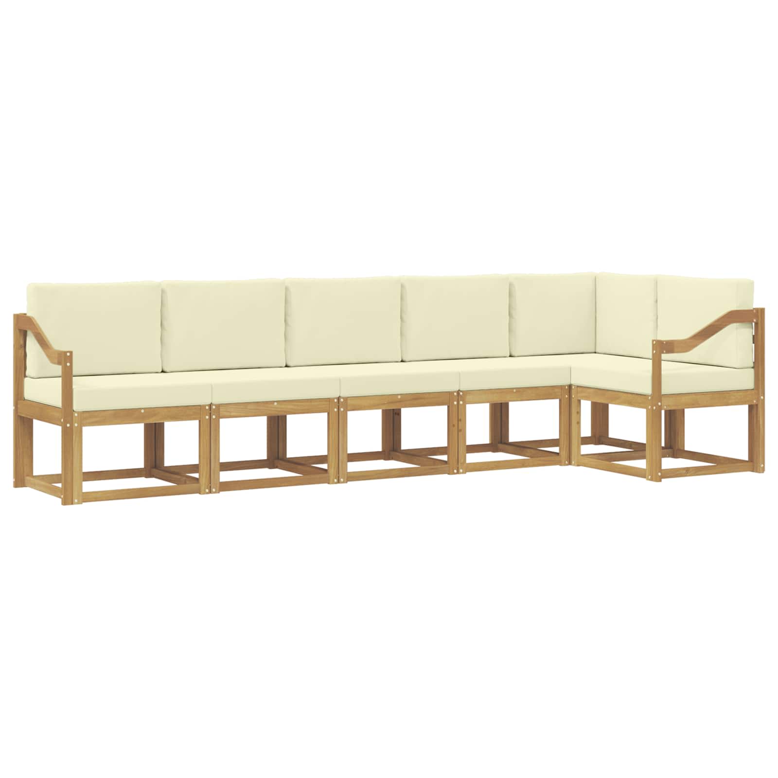 Ensemble de canapés d'extérieur 6 pcs Blanc et crème Polyester - XIOS