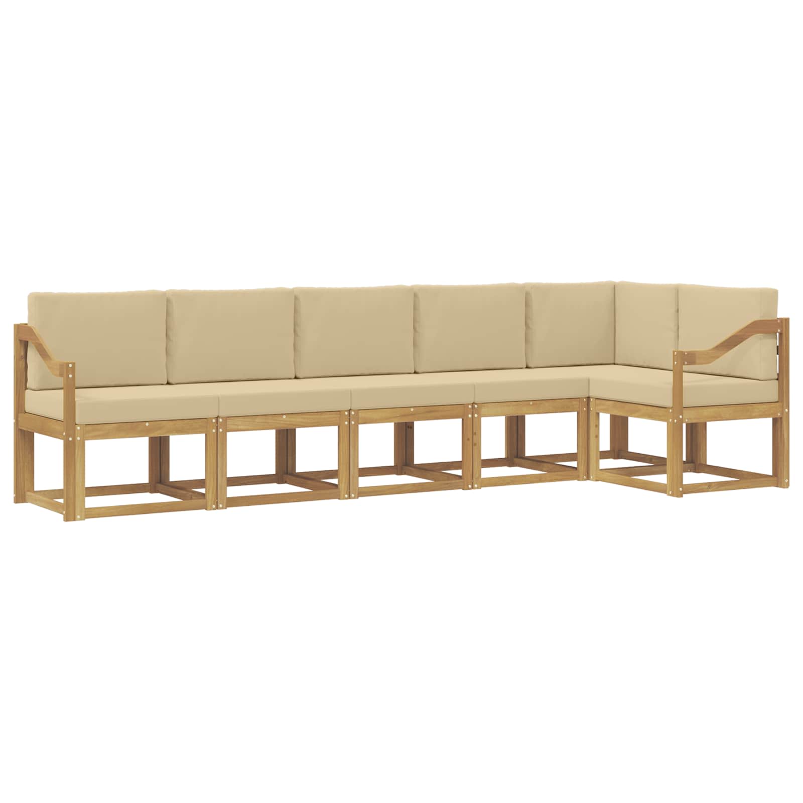 Ensemble de canapés d'extérieur 6 pcs Blanc et Beige Polyester - XIOS
