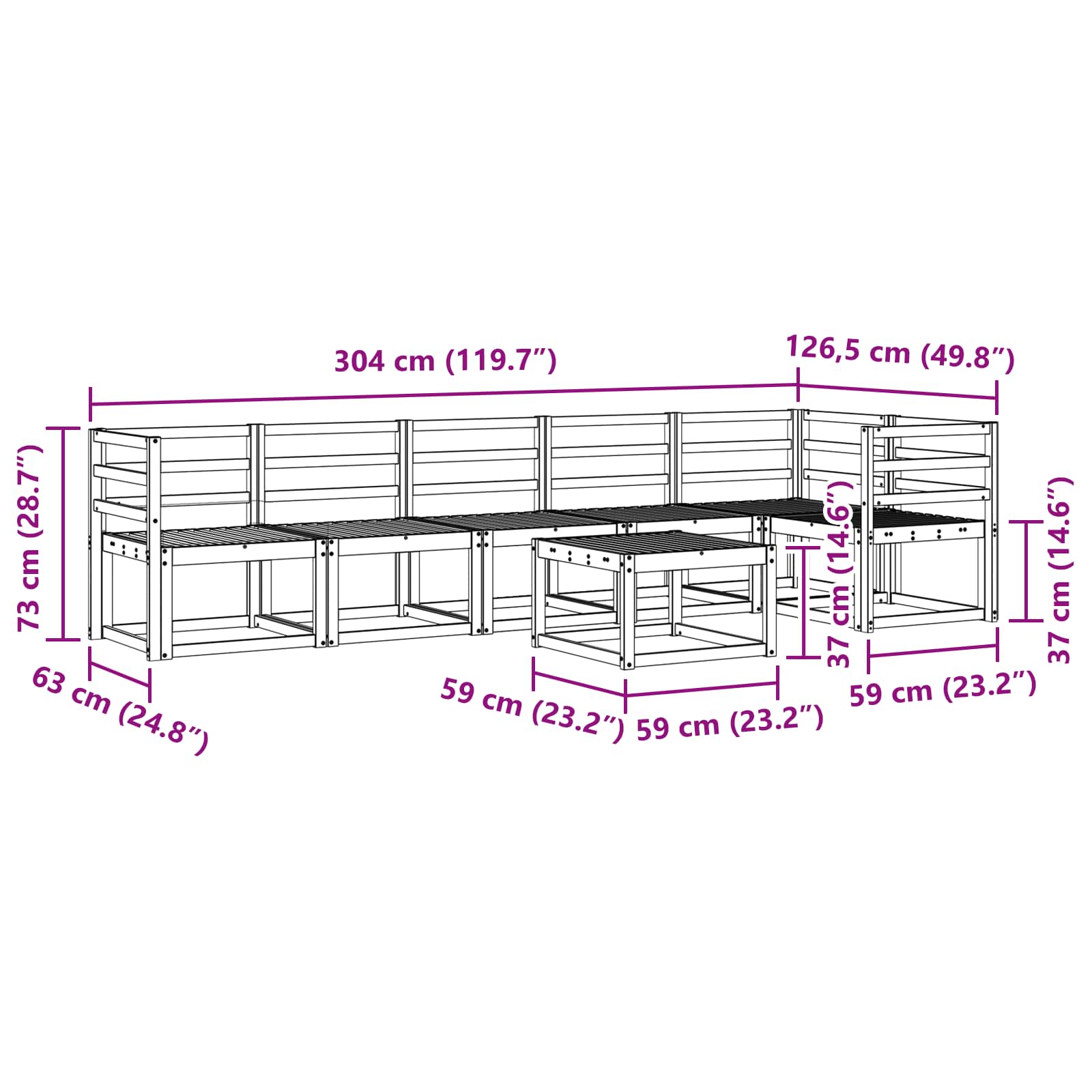 Ensemble de canapés d'extérieur 7 pcs Blanc - XIOS