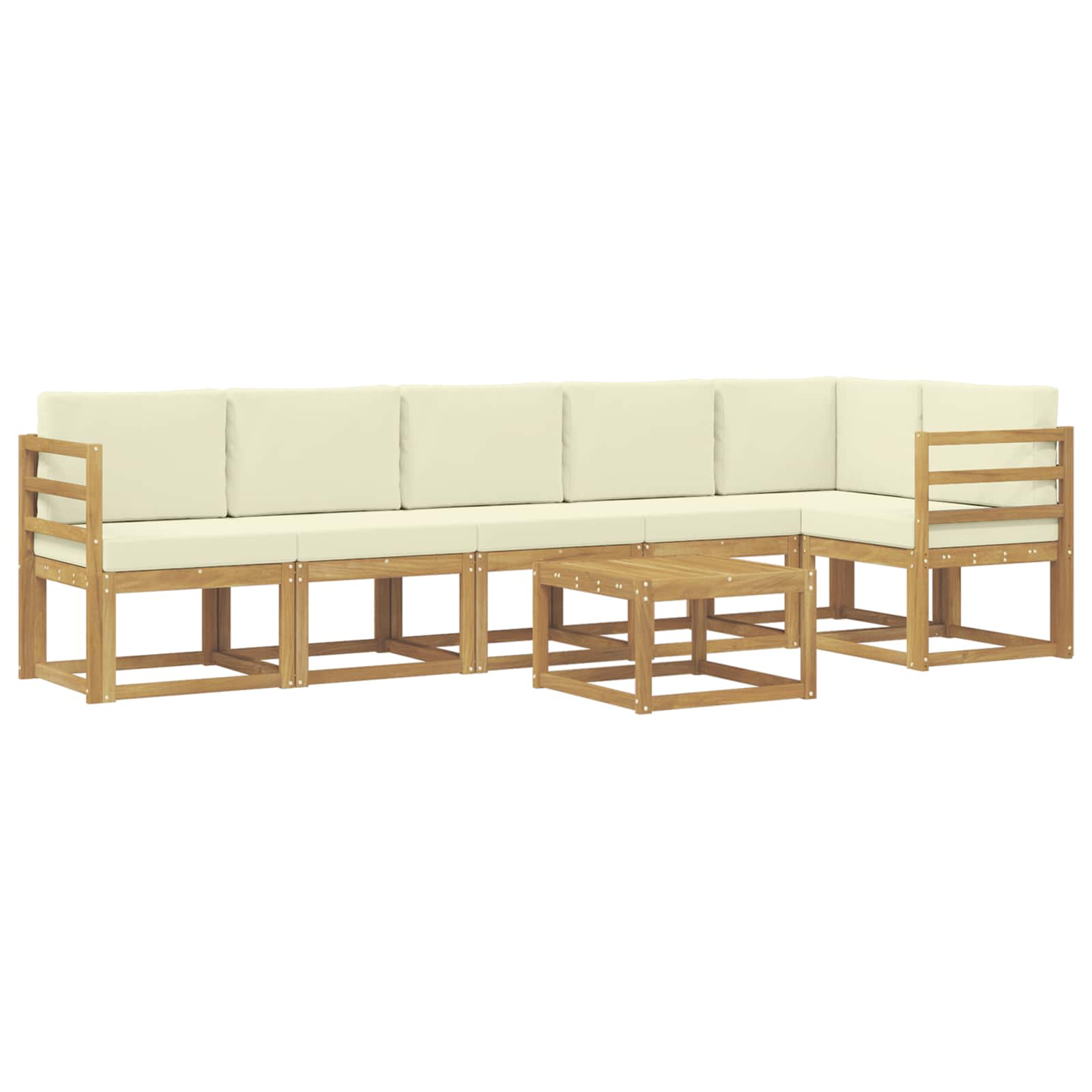 Ensemble de canapés d'extérieur 7 pcs Blanc et crème Polyester - XIOS
