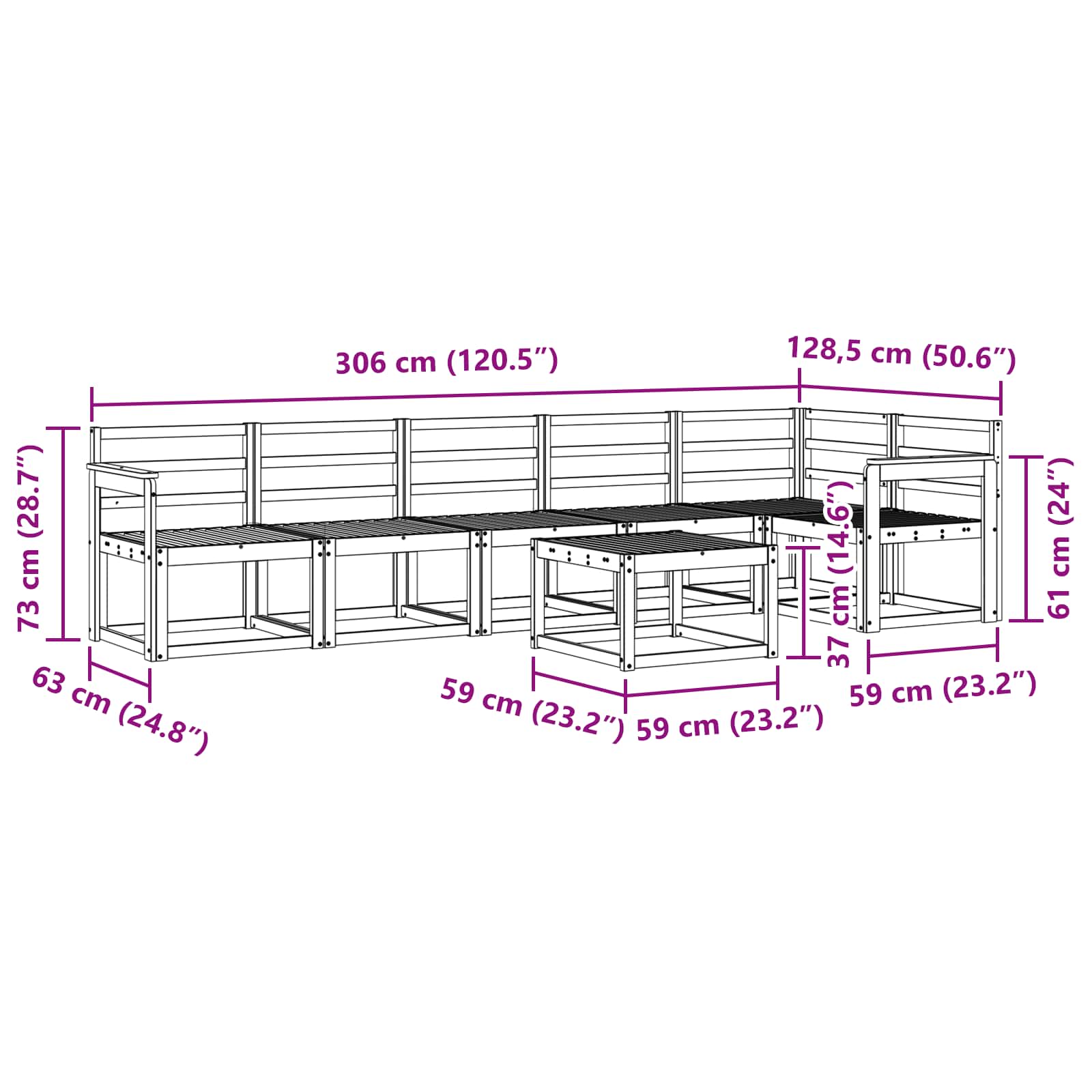 Ensemble de canapés d'extérieur 7 pcs Blanc - XIOS