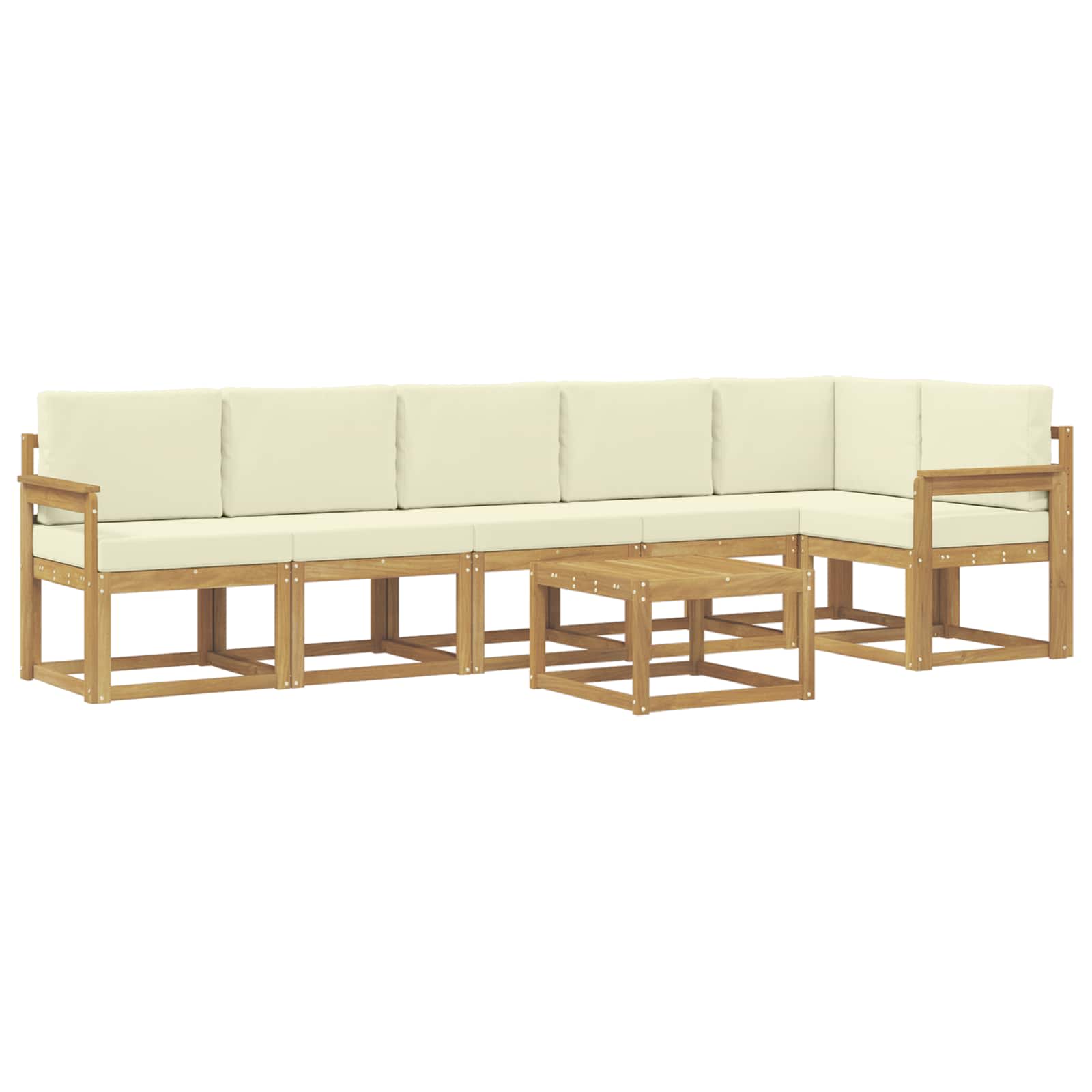 Ensemble de canapés d'extérieur 7 pcs Blanc et crème Polyester - XIOS
