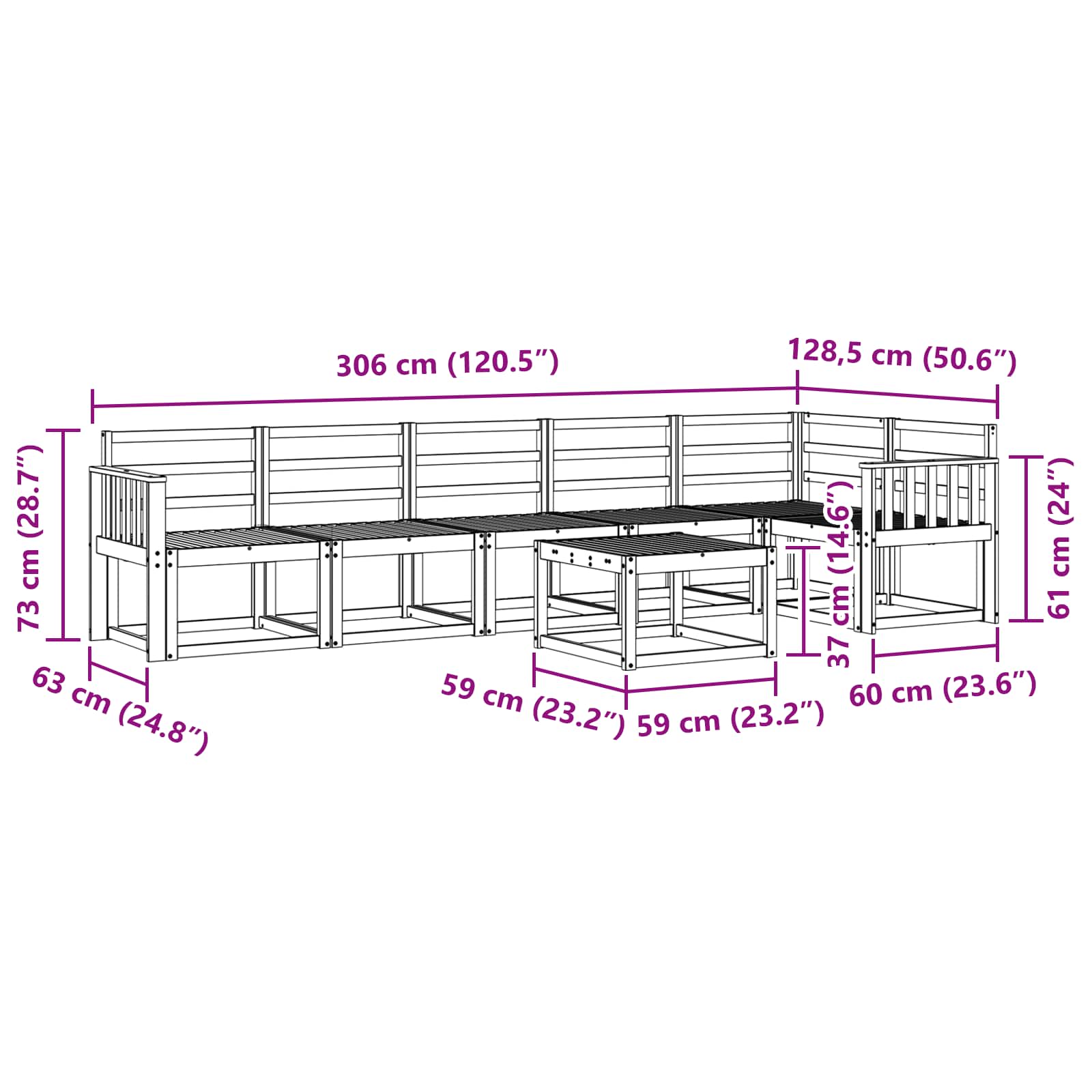 Ensemble de canapés d'extérieur 7 pcs Blanc - XIOS