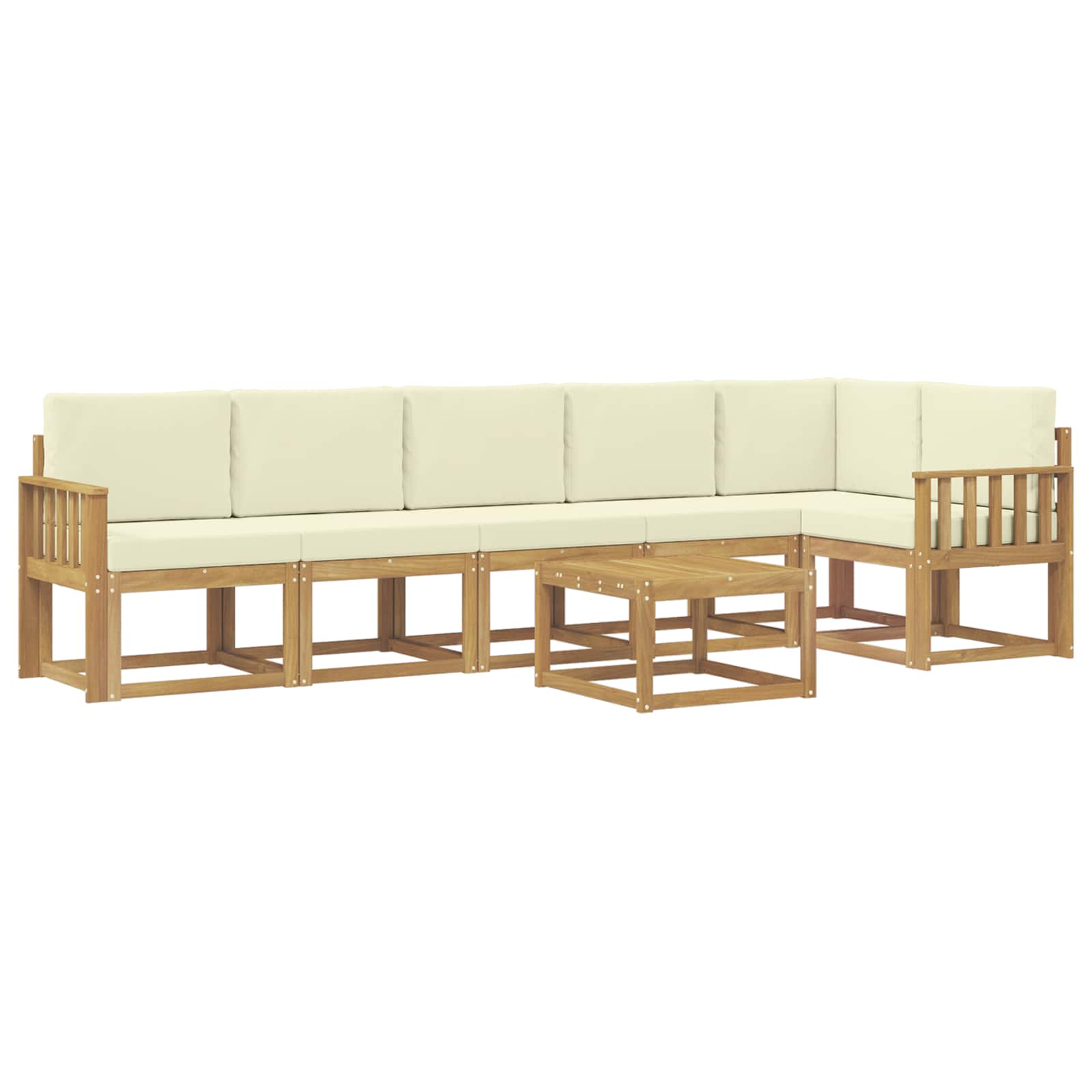 Ensemble de canapés d'extérieur 7 pcs Blanc et crème Polyester - XIOS