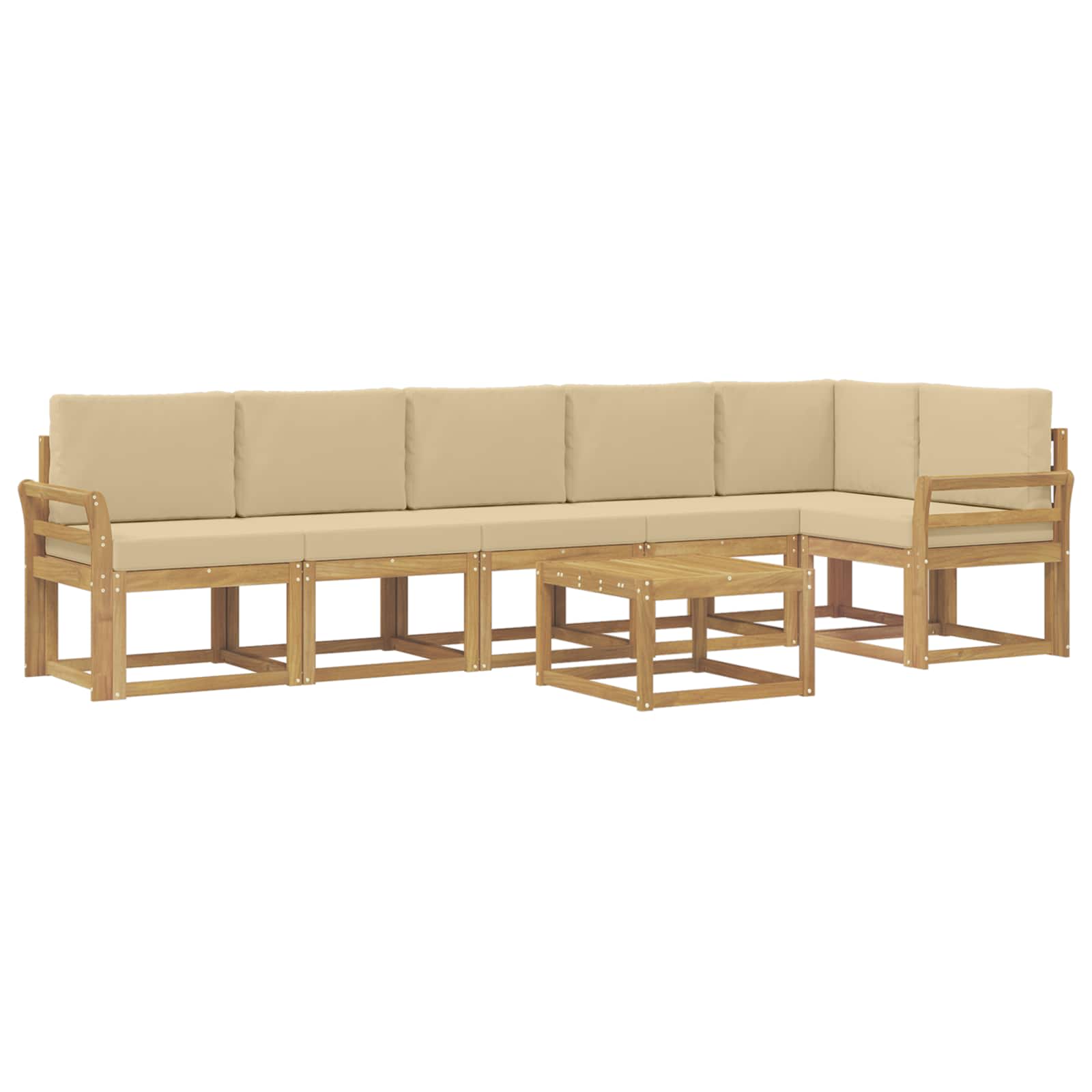 Ensemble de canapés d'extérieur 7 pcs Blanc et Beige Polyester - XIOS