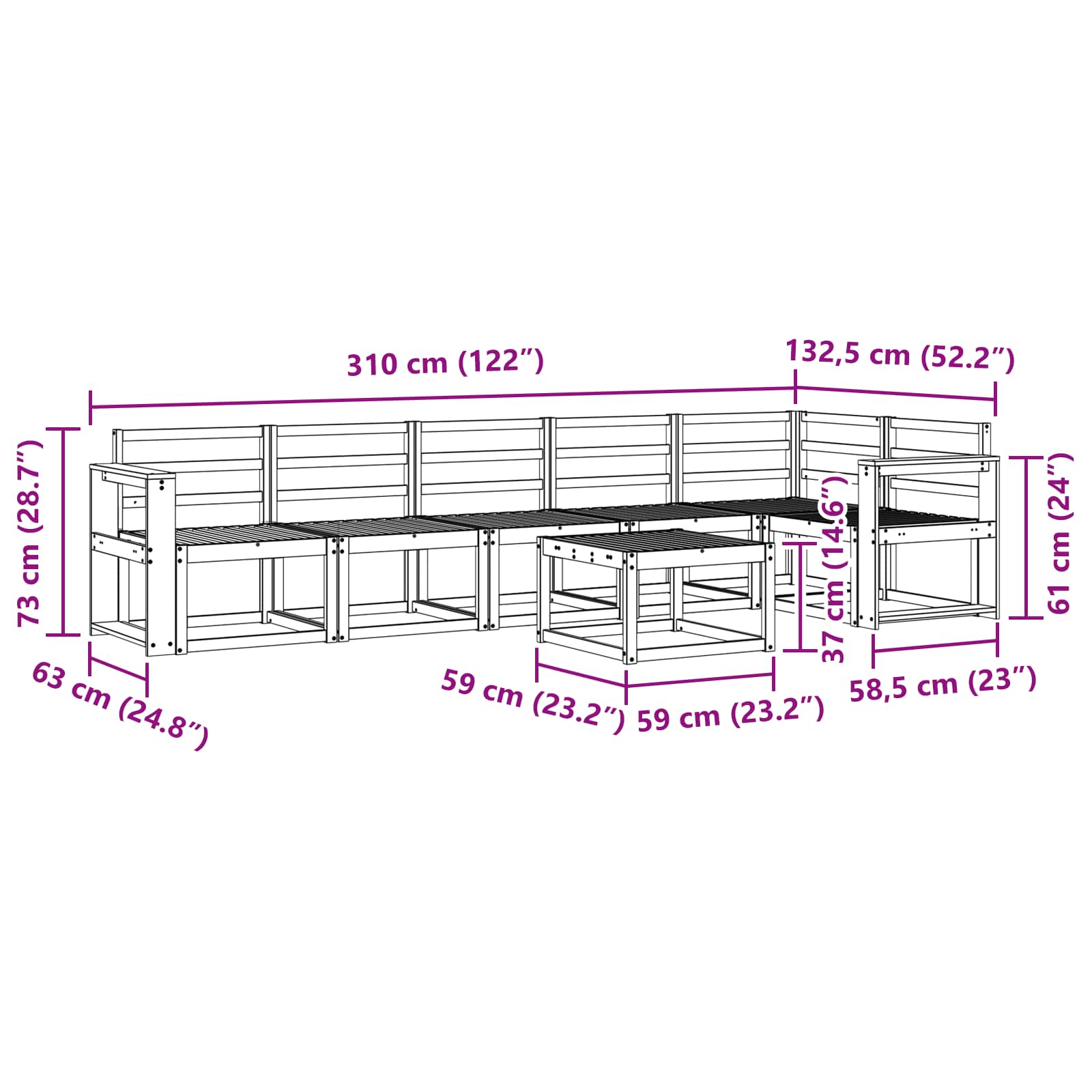 Ensemble de canapés d'extérieur 7 pcs Blanc - XIOS