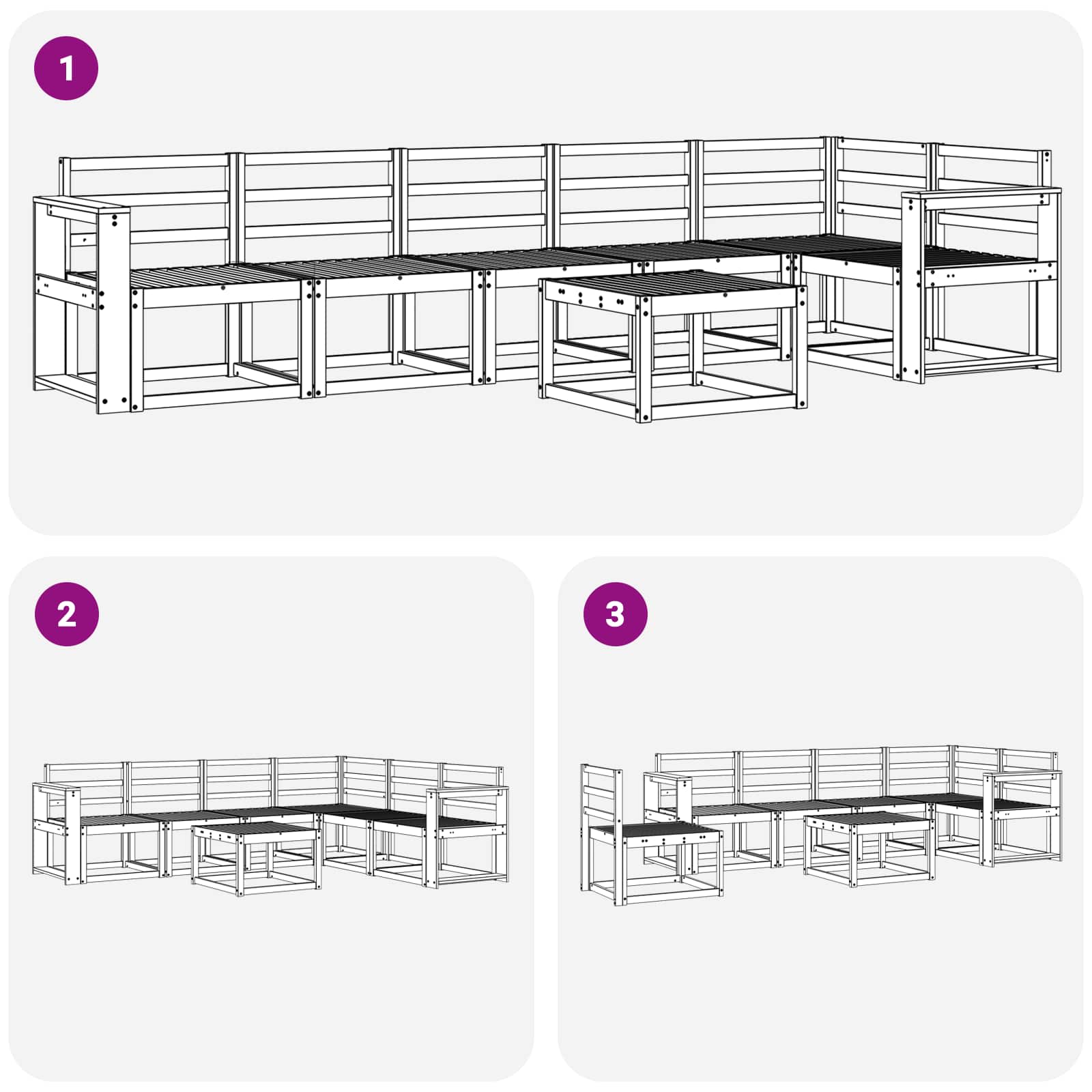 Ensemble de canapés d'extérieur 7 pcs Blanc - XIOS