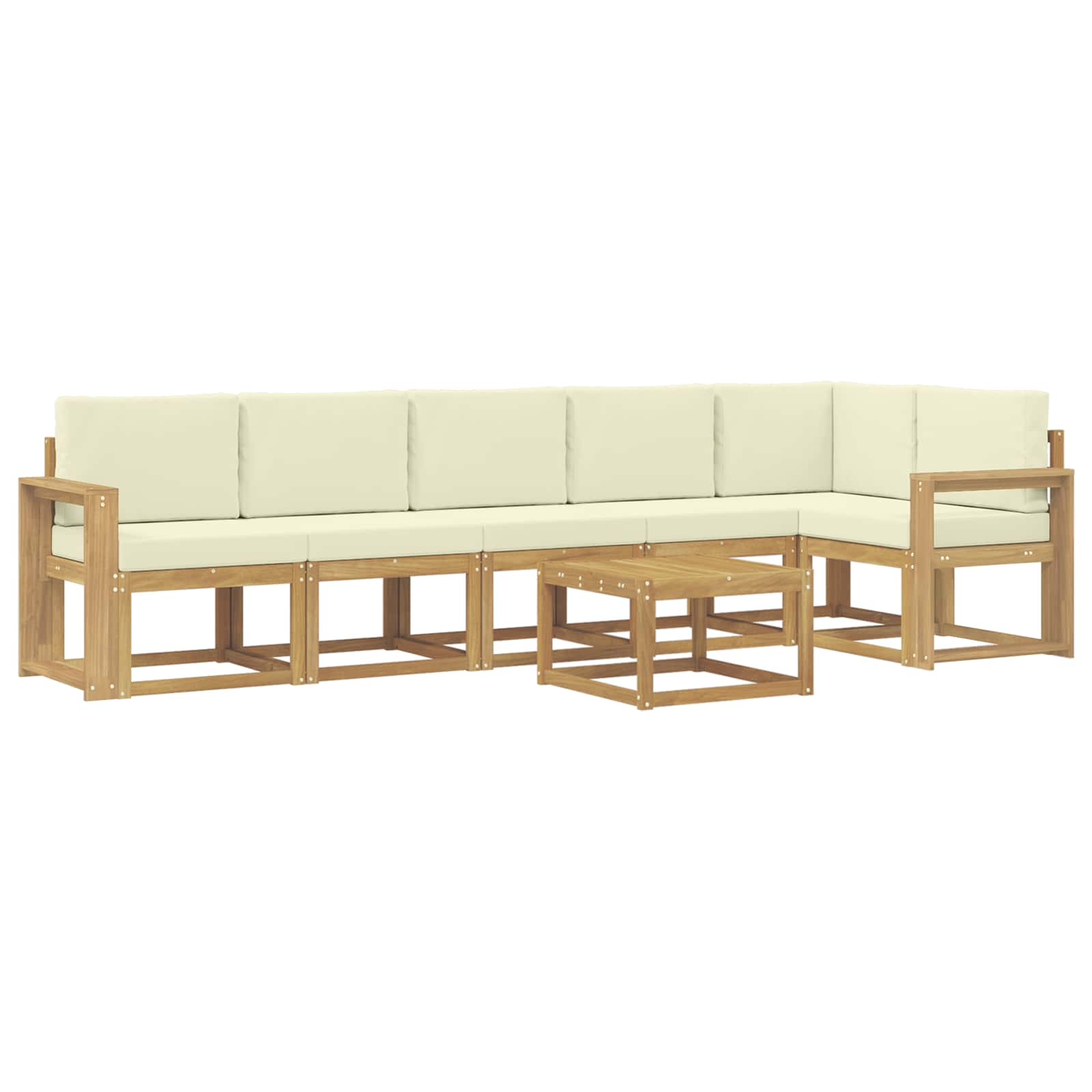 Ensemble de canapés d'extérieur 7 pc Blanc et crème Polyester