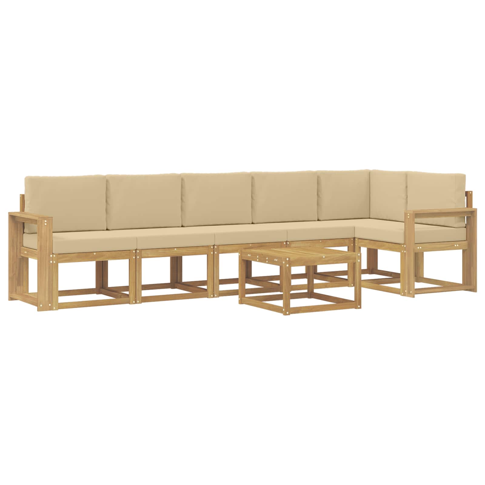 Ensemble de canapés d'extérieur 7 pcs Blanc et Beige Polyester - XIOS