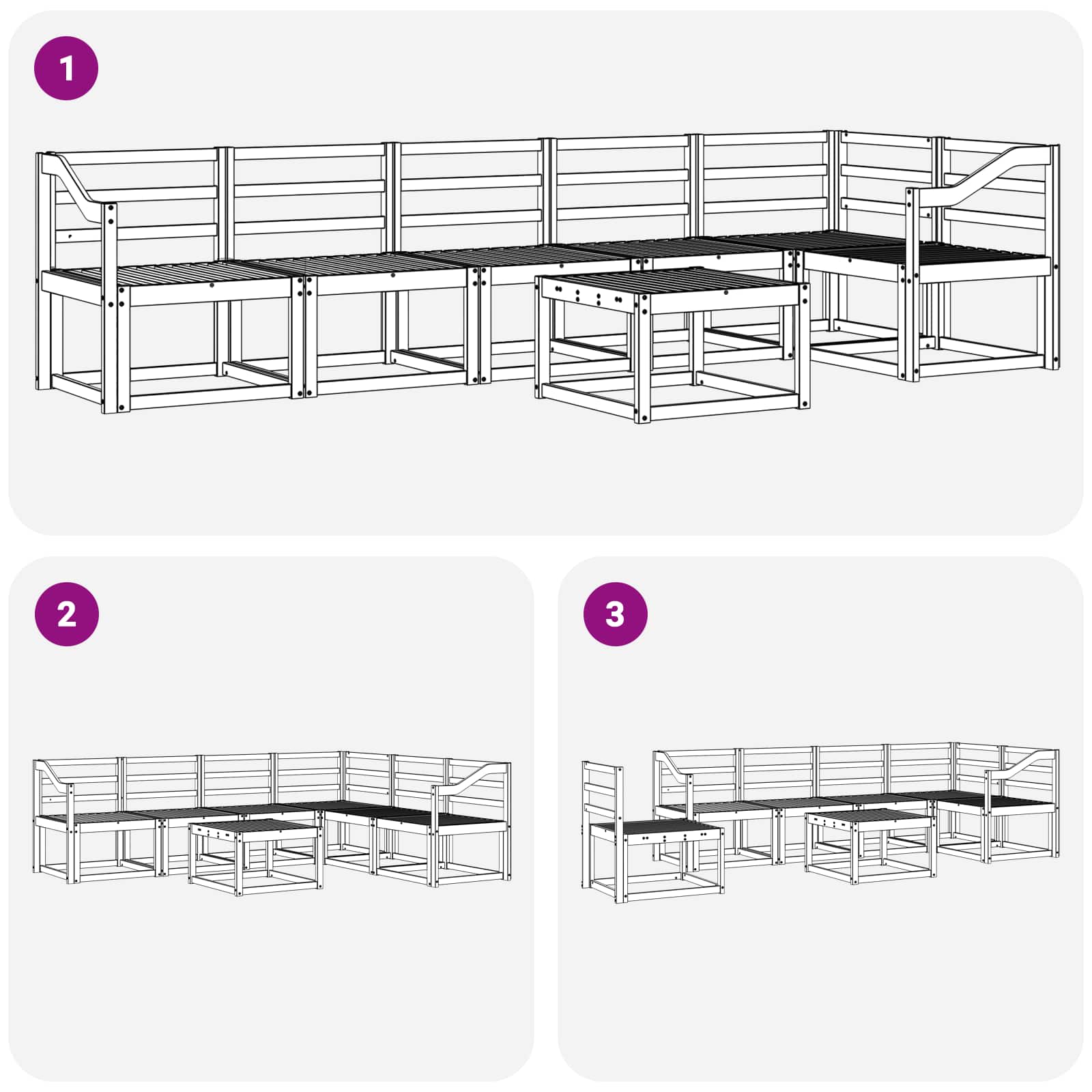 Ensemble de canapés d'extérieur 7 pcs Blanc - XIOS