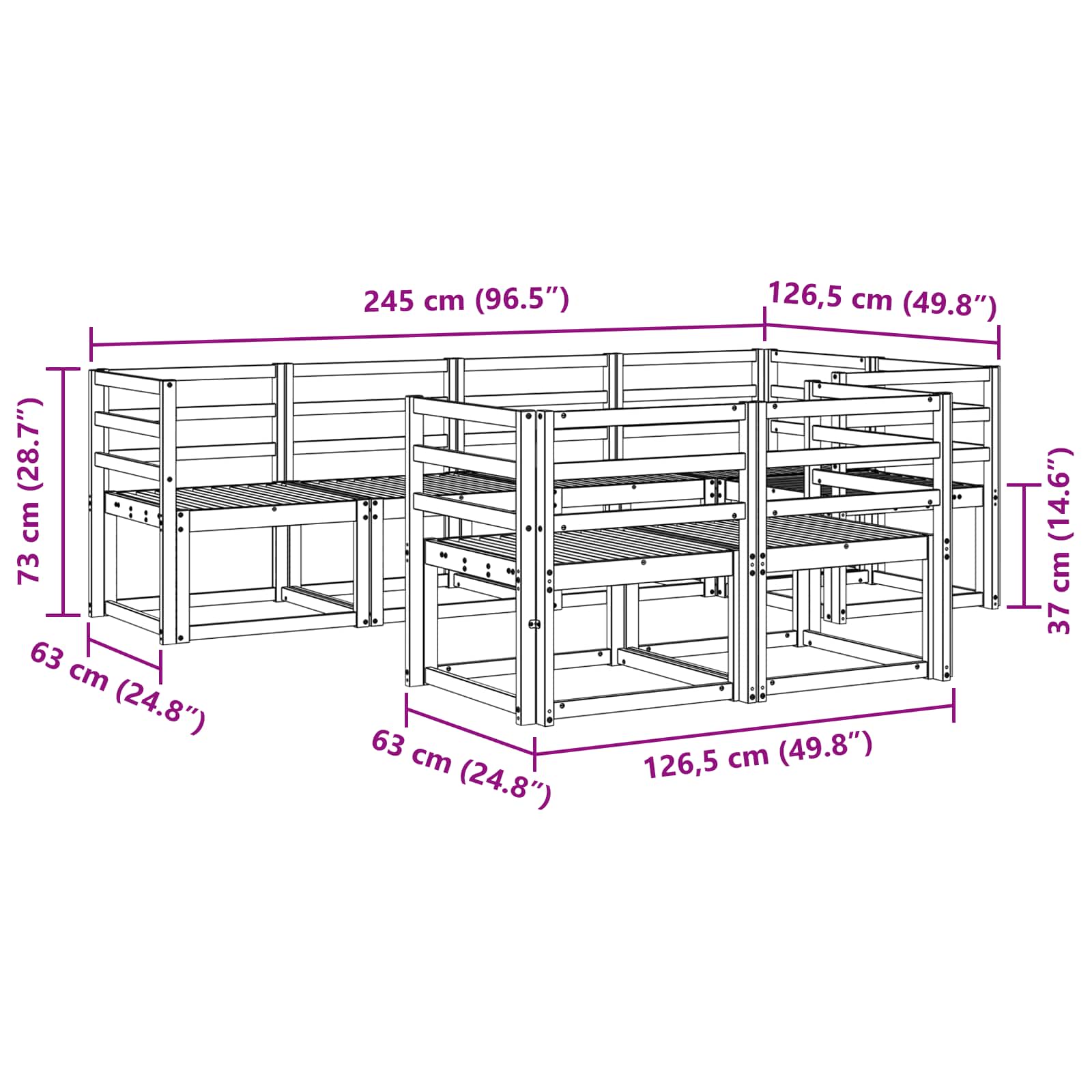 Ensemble de canapés d'extérieur 7 pcs - XIOS