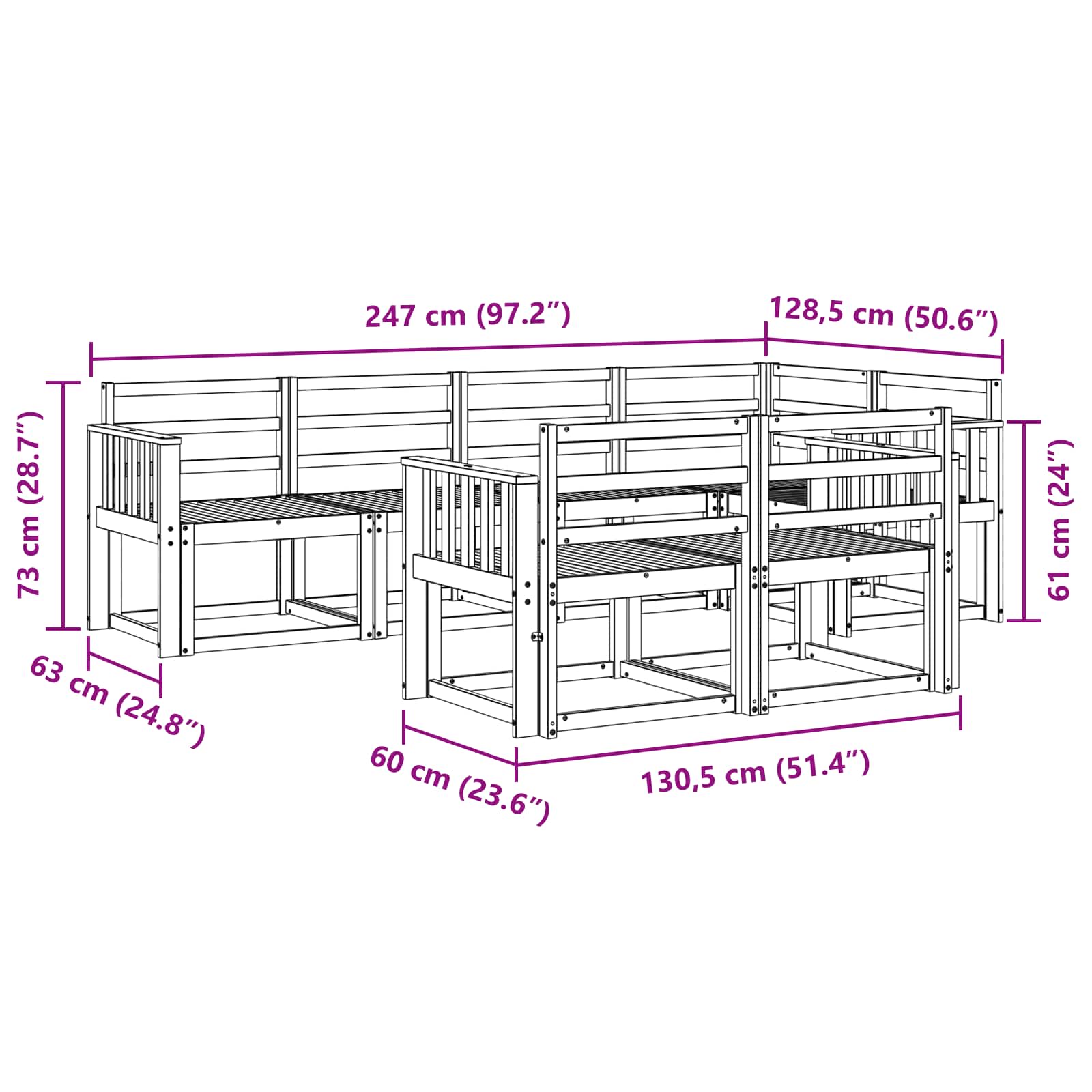 Ensemble de canapés d'extérieur 7 pcs Blanc - XIOS