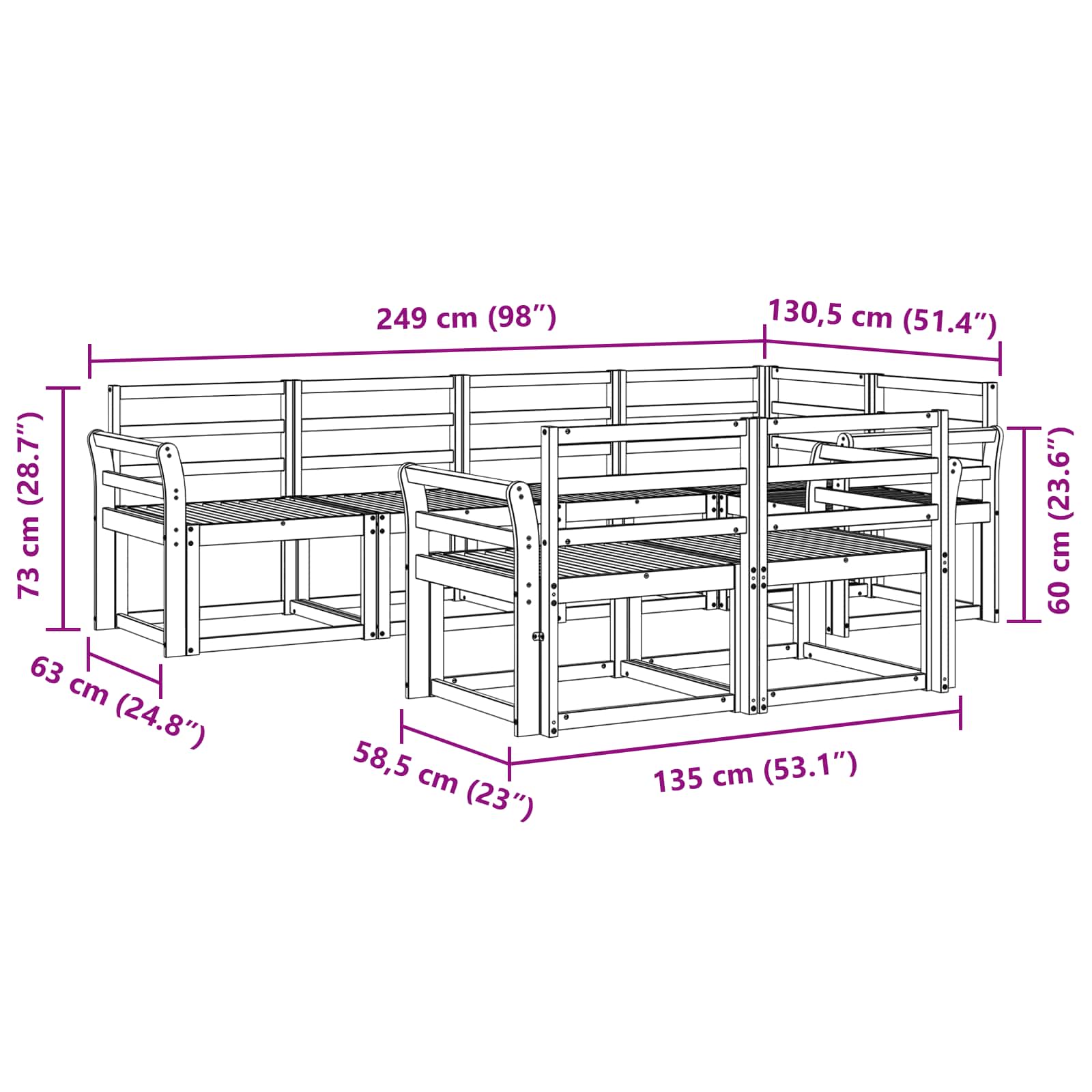 Ensemble de canapés d'extérieur 7 pcs Blanc - XIOS