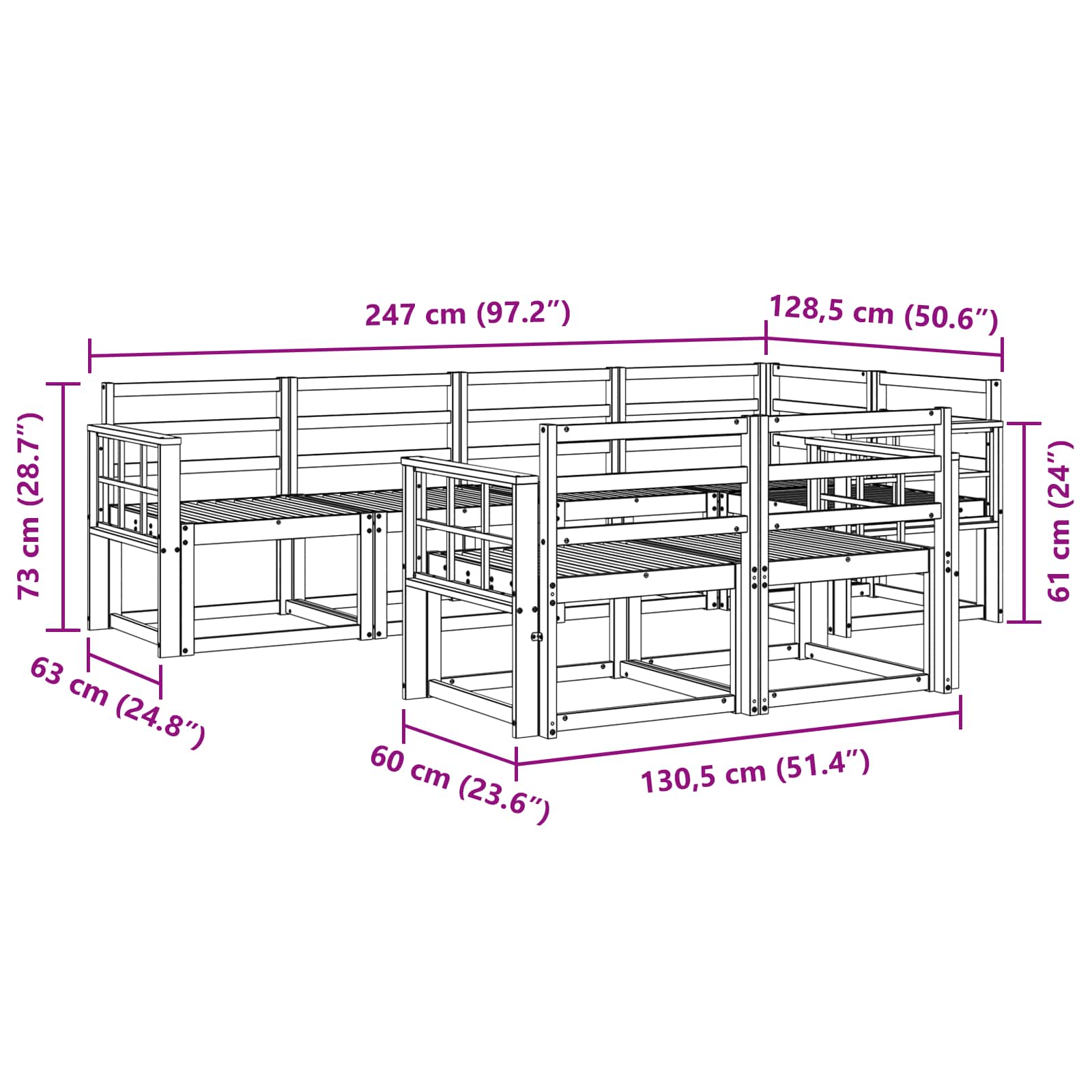 Ensemble de canapés d'extérieur 7 pcs Blanc - XIOS