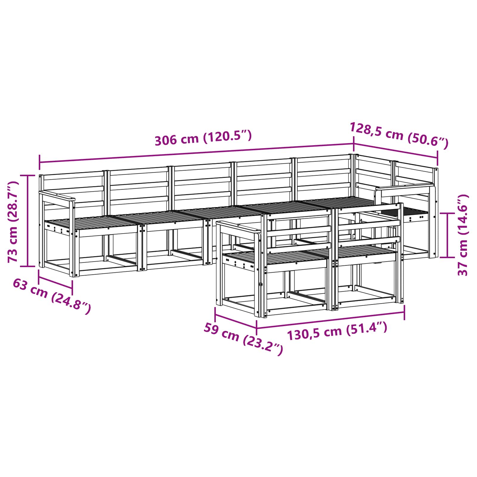 Ensemble de canapés d'extérieur 8 pcs Blanc - XIOS