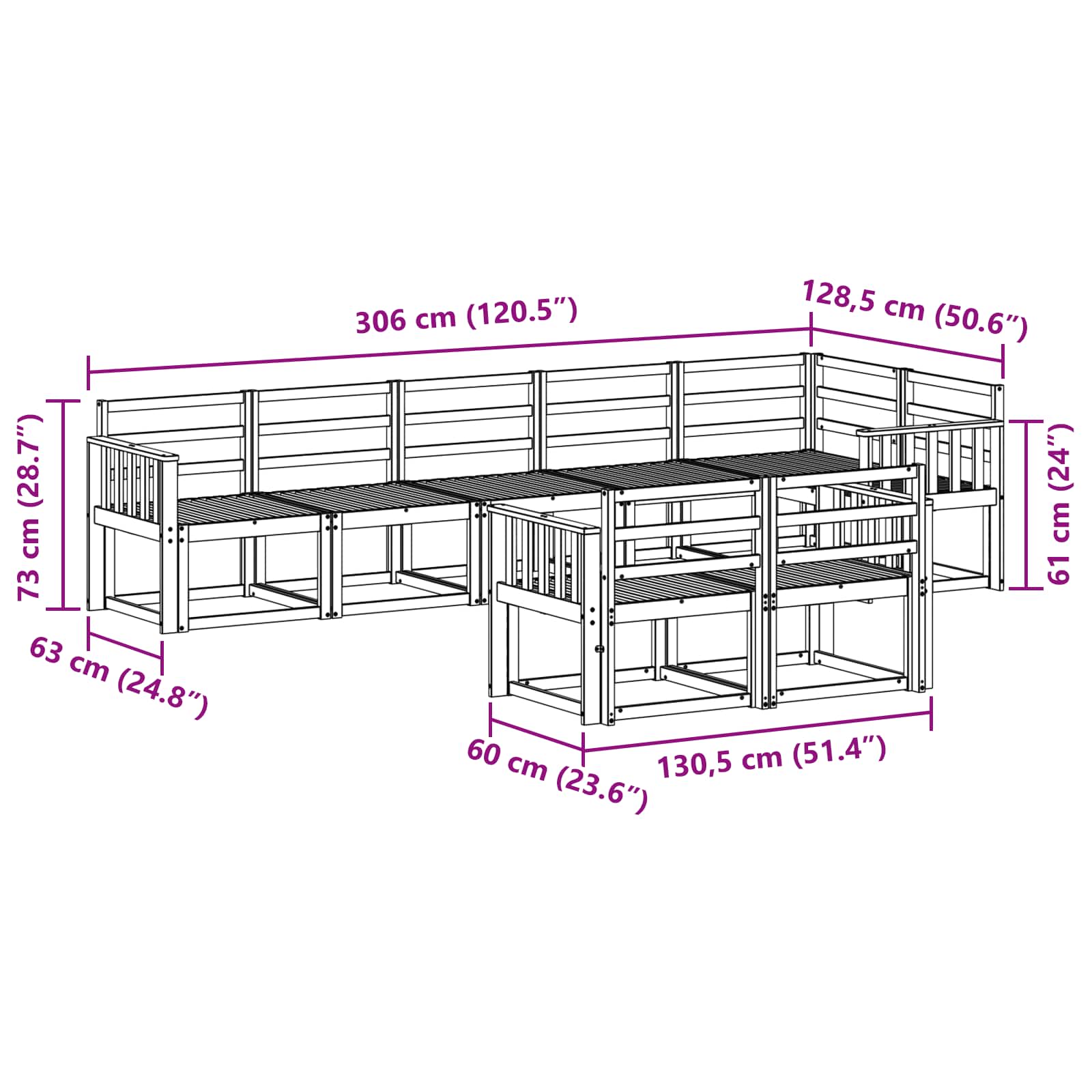 Ensemble de canapés d'extérieur 8 pcs Blanc - XIOS