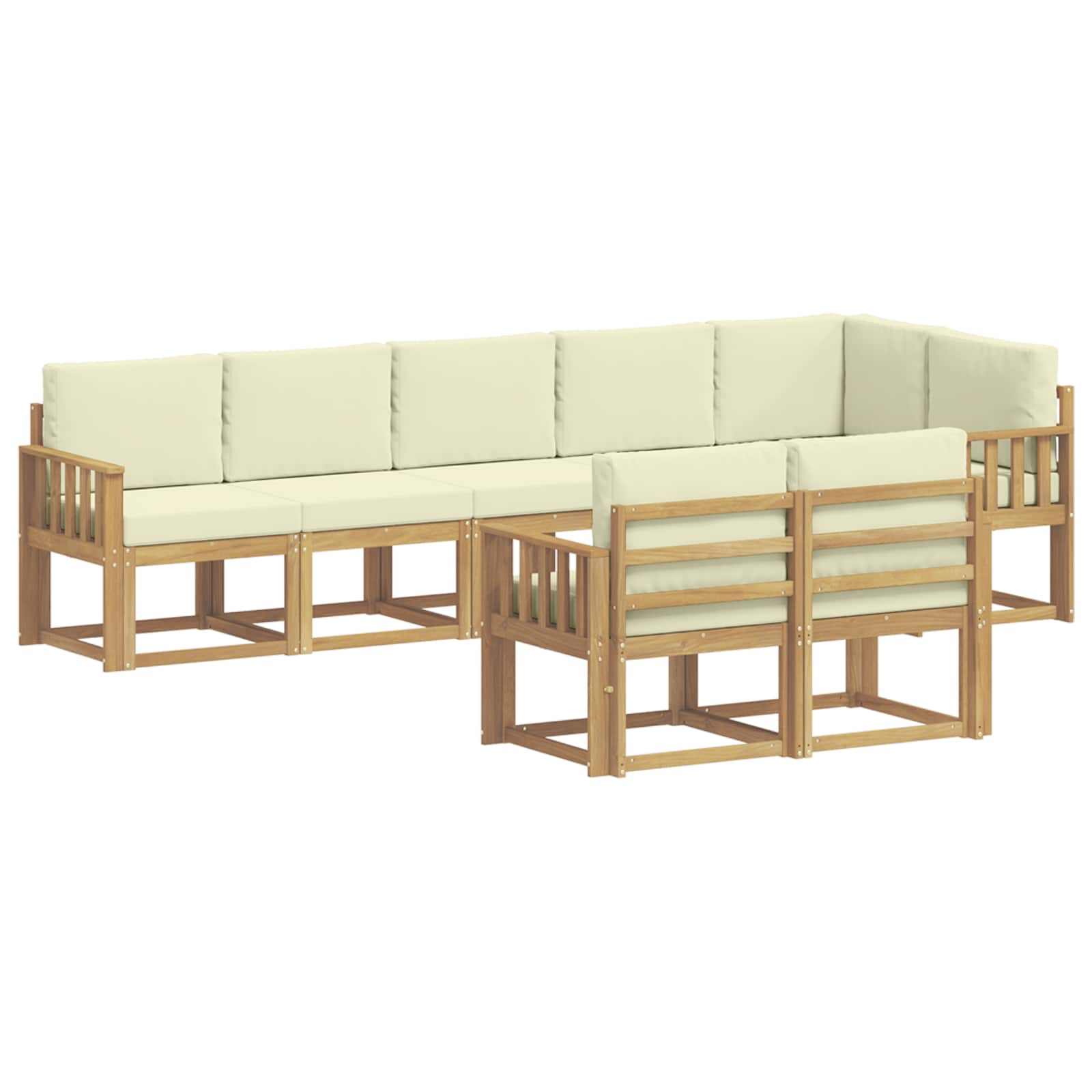 Ensemble de canapés d'extérieur 8 pcs Blanc et crème Polyester - XIOS