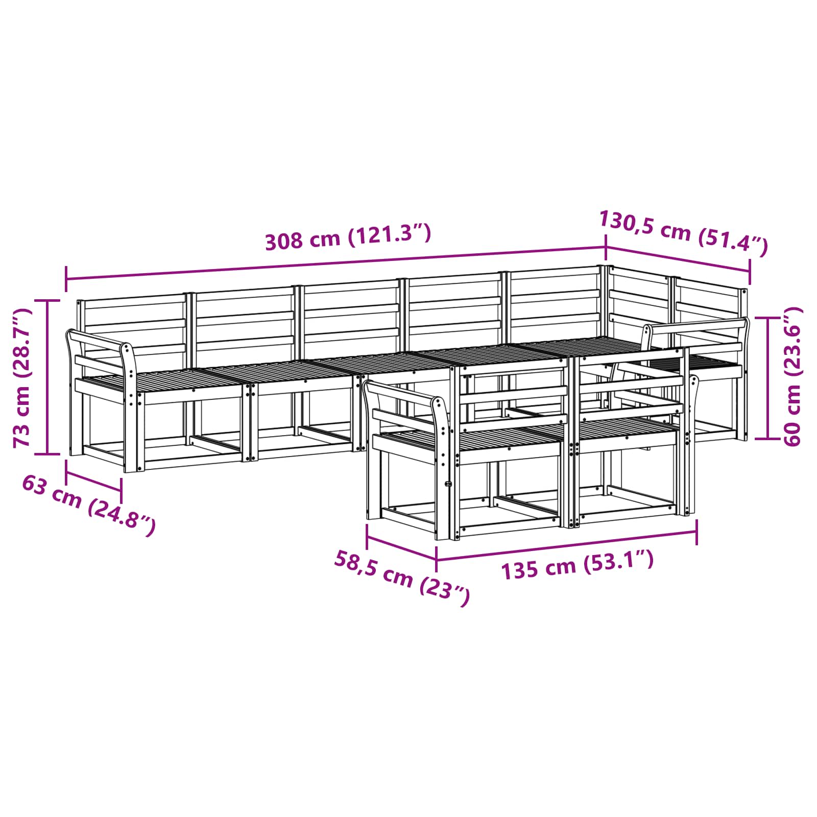 Ensemble de canapés d'extérieur 8 pcs Blanc - XIOS