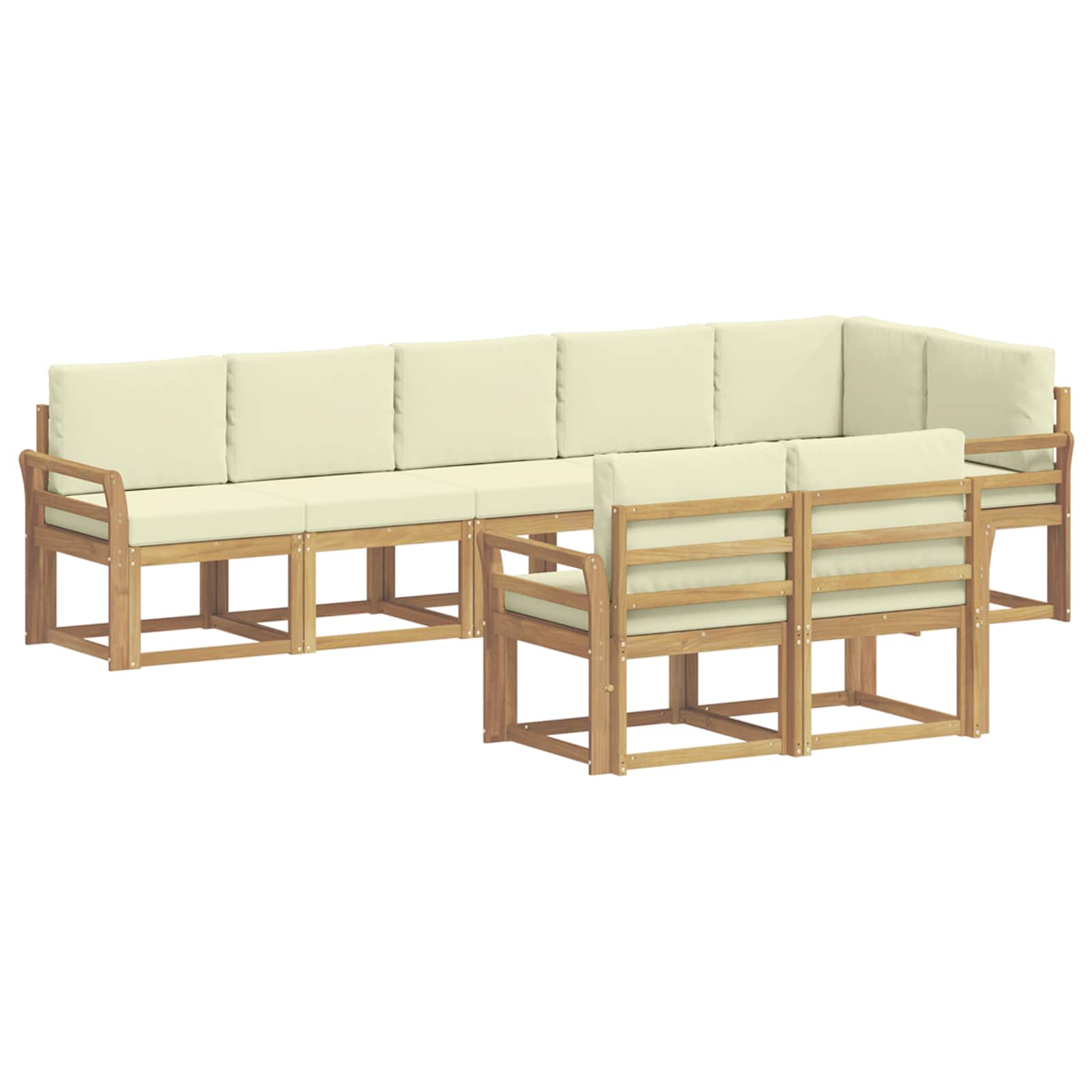 Ensemble de canapés d'extérieur 8 pcs Blanc et crème Polyester - XIOS