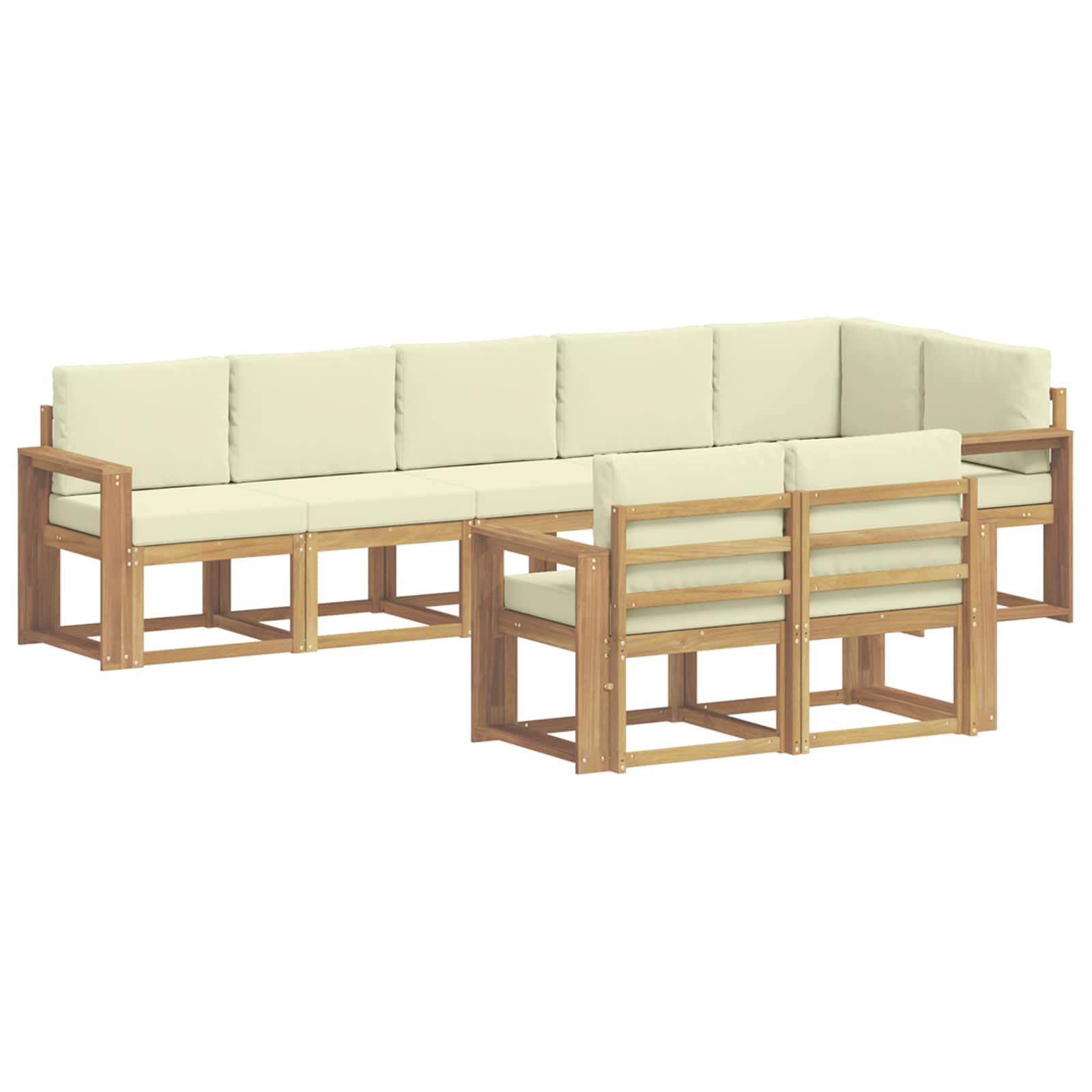 Ensemble de canapés d'extérieur 8 pcs Blanc et crème Polyester - XIOS