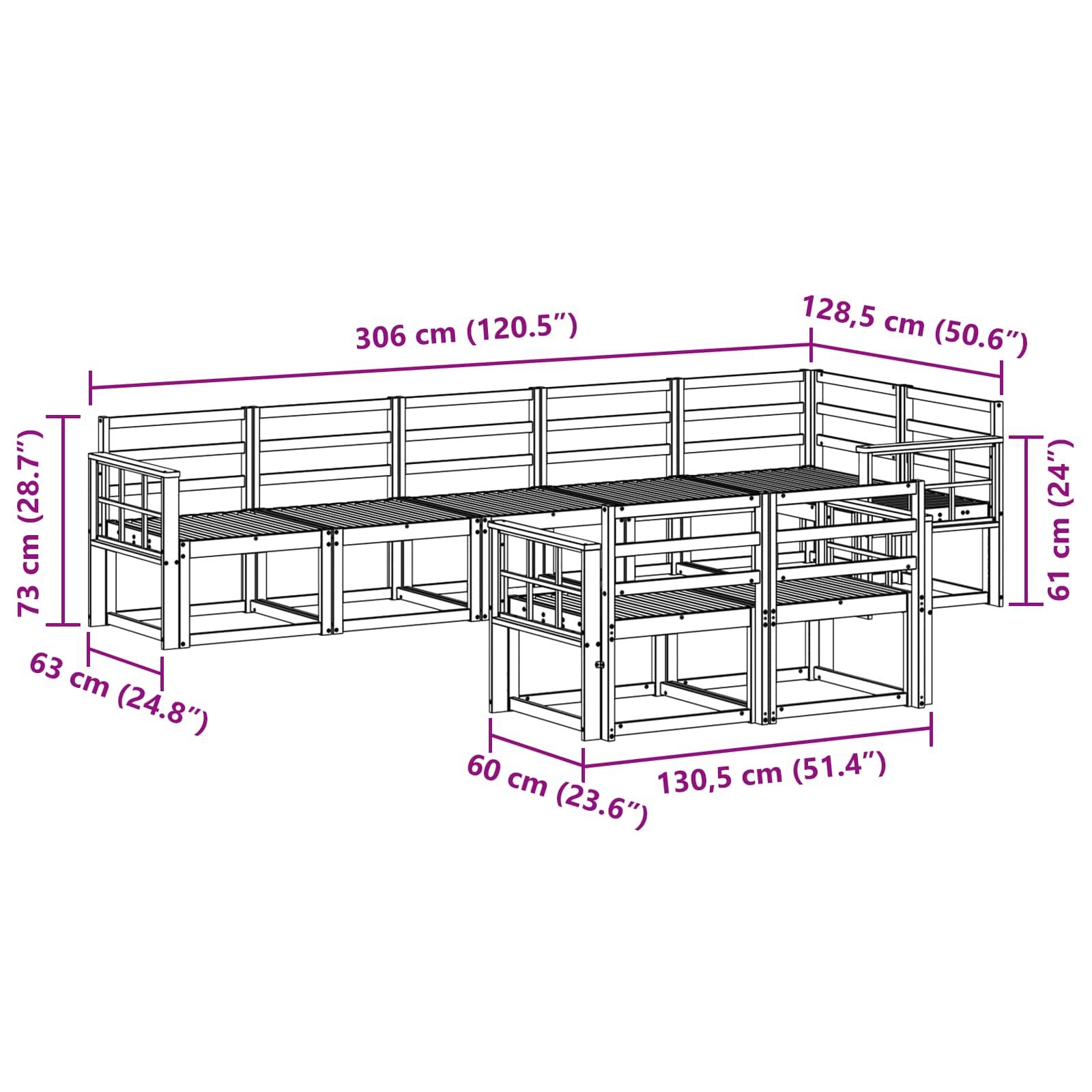 Ensemble de canapés d'extérieur 8 pcs Blanc - XIOS