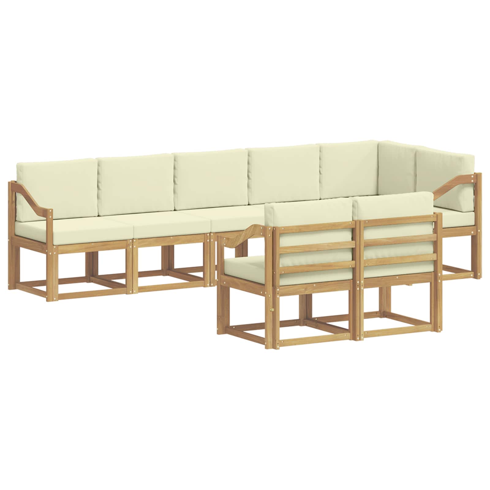 Ensemble de canapés d'extérieur 8 pcs Blanc et crème Polyester - XIOS