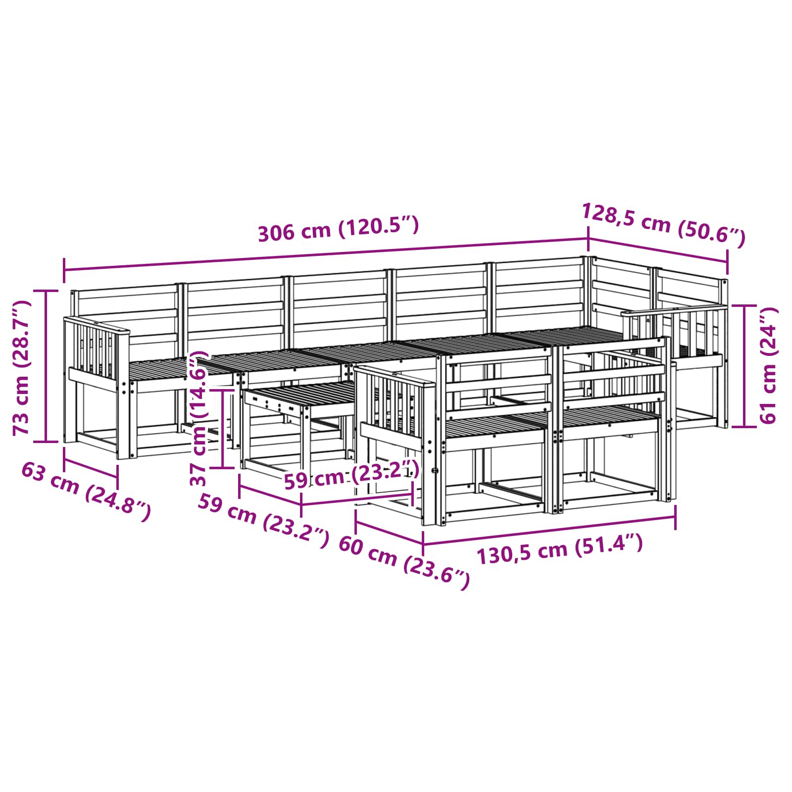 Ensemble de canapés d'extérieur 9 pcs Blanc - XIOS