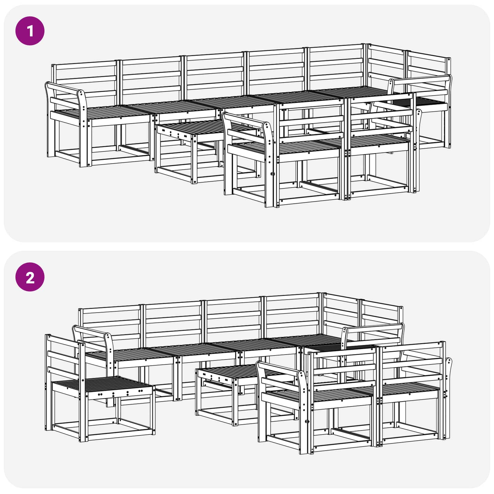 Ensemble de canapés d'extérieur 9 pcs Blanc - XIOS