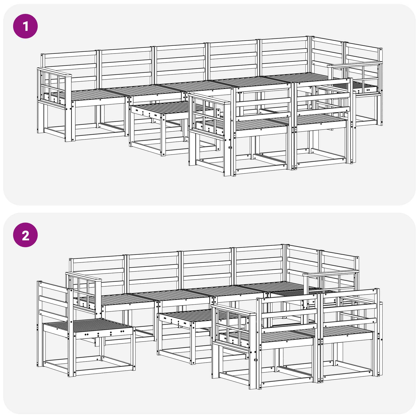 Ensemble de canapés d'extérieur 9 pcs Blanc - XIOS