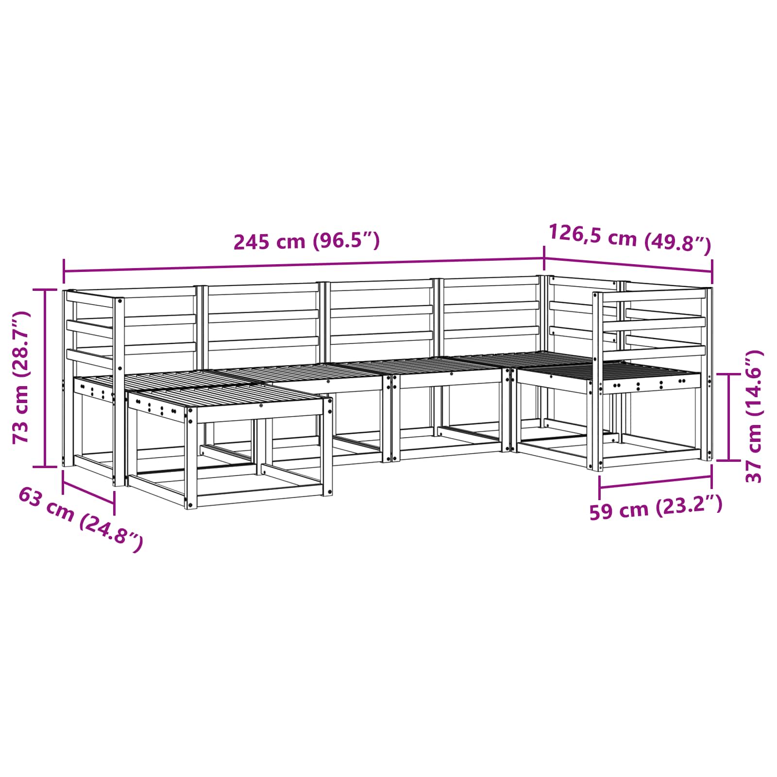 Ensemble de canapés d'extérieur 6 pcs Blanc - XIOS