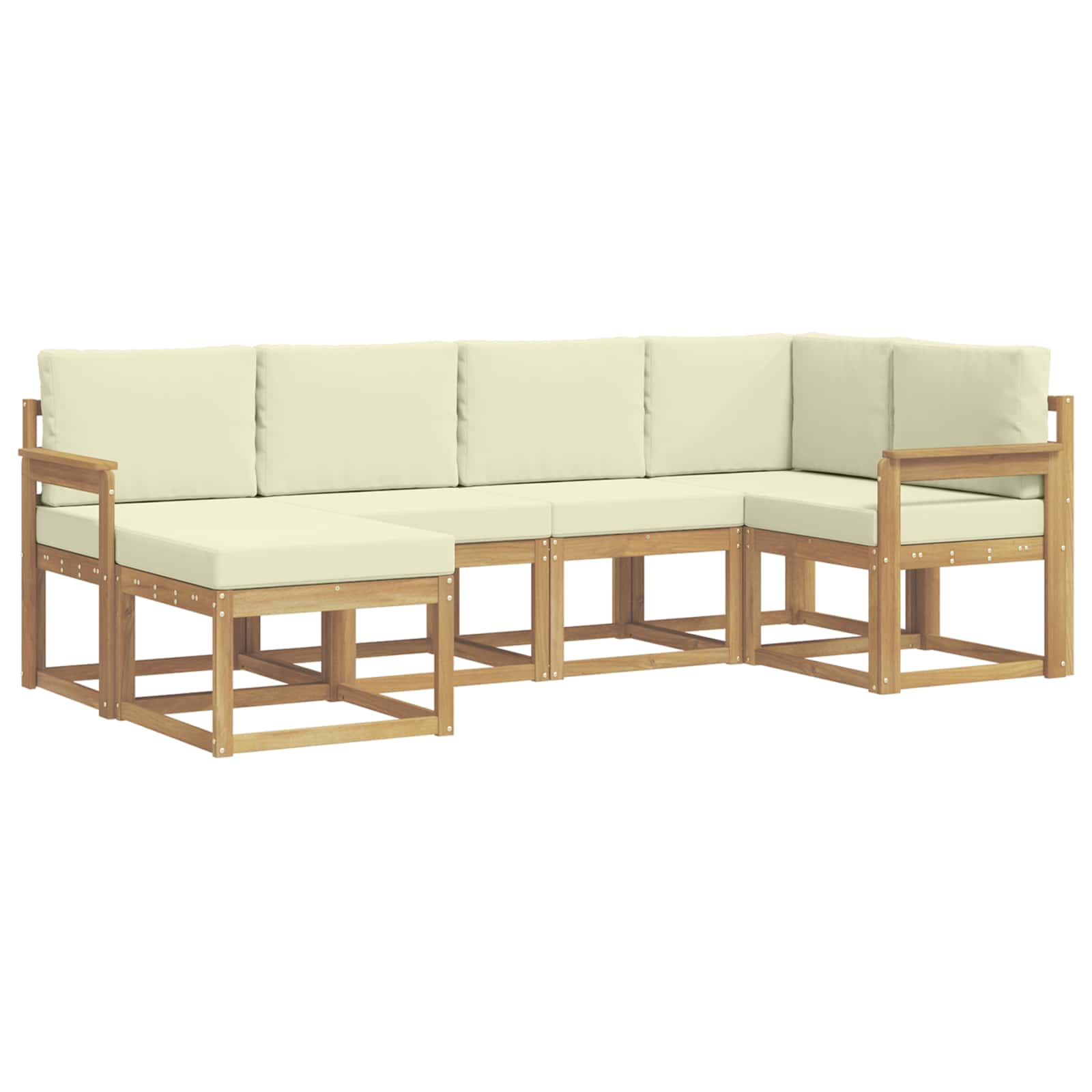 Ensemble de canapés d'extérieur 6 pcs Blanc et crème Polyester - XIOS