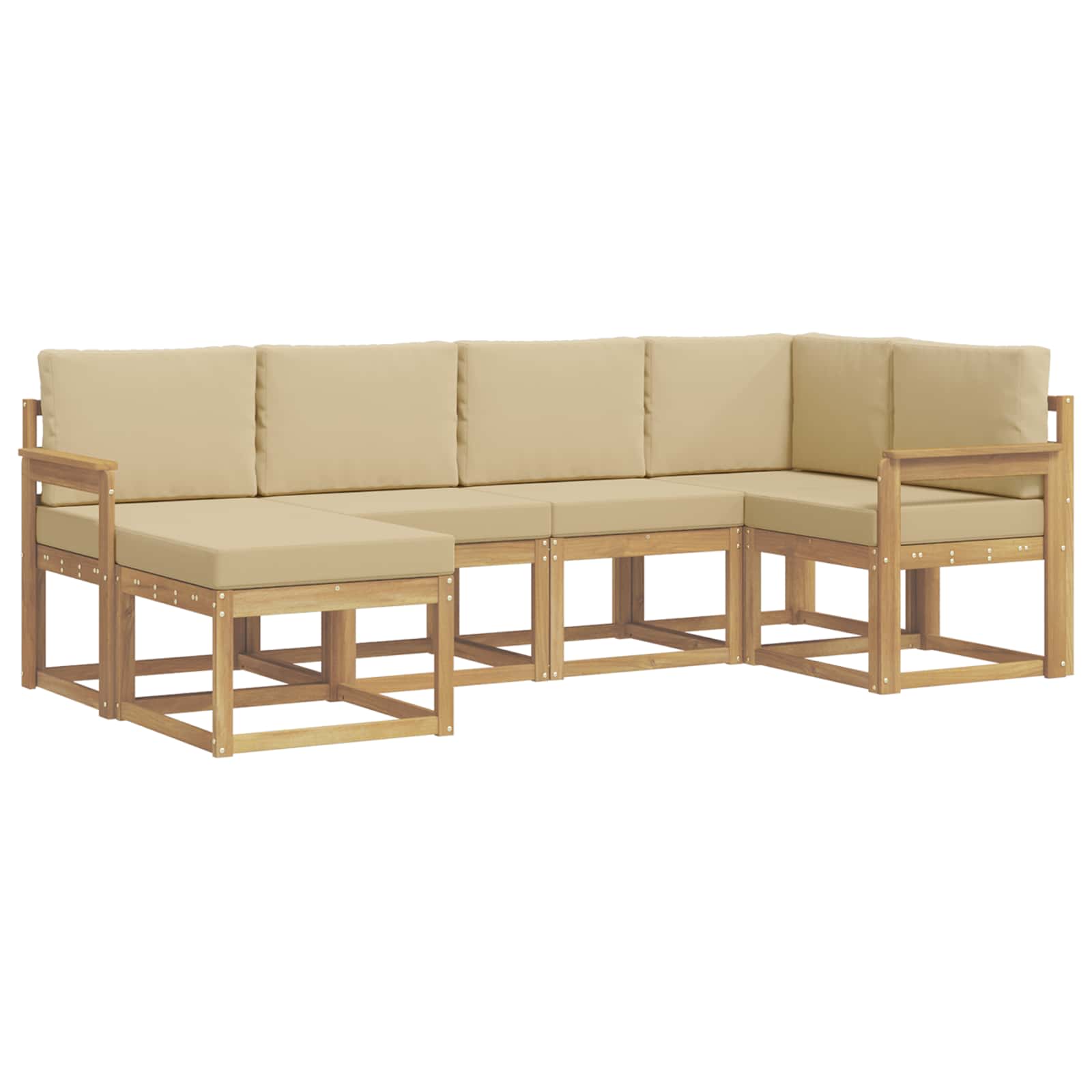 Ensemble de canapés d'extérieur 6 pcs Blanc et Beige Polyester - XIOS