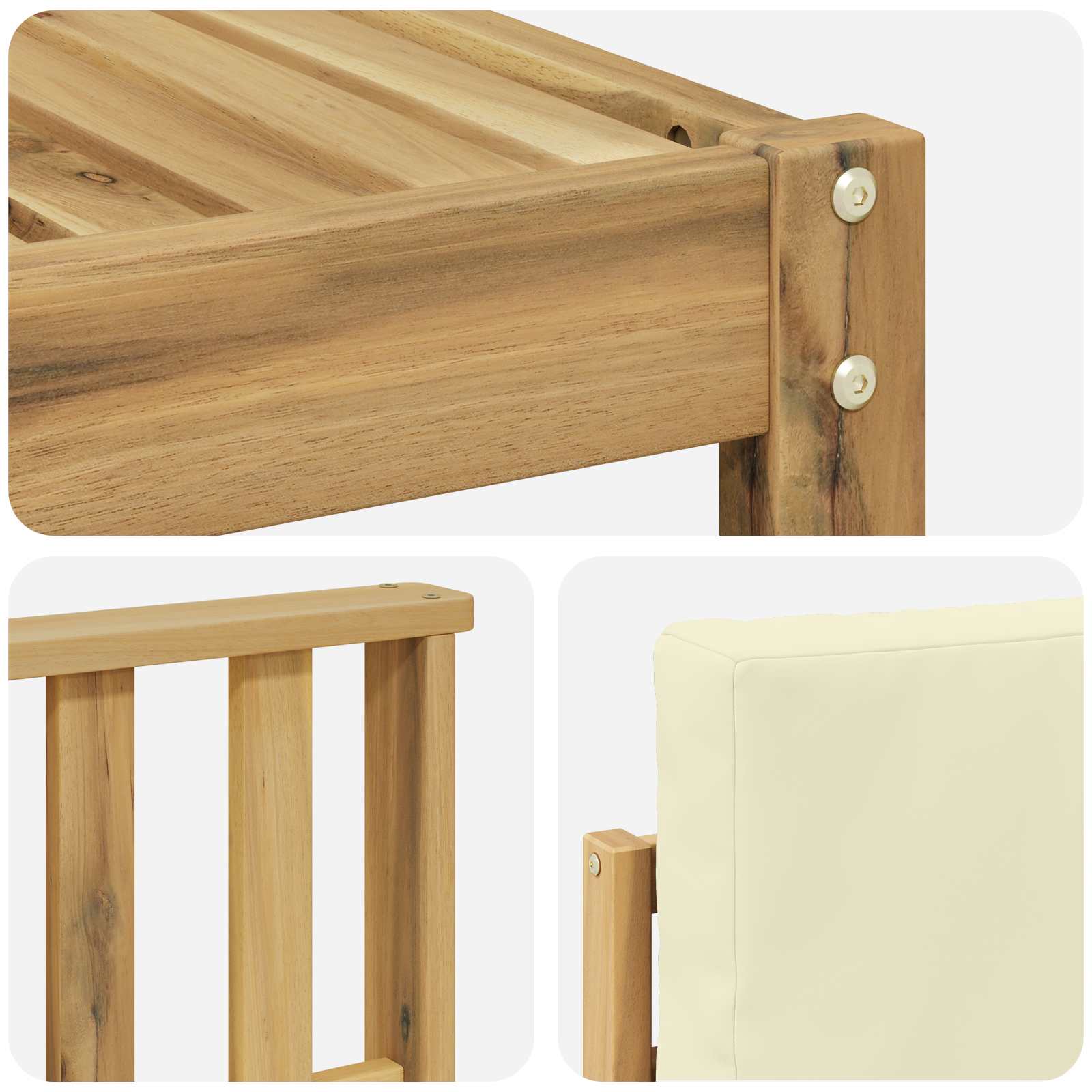 Ensemble de canapés d'extérieur 6 pcs Blanc et crème Polyester - XIOS