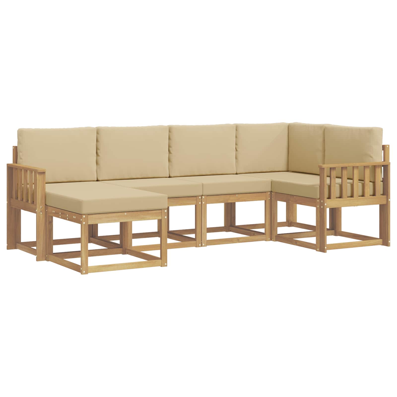 Ensemble de canapés d'extérieur 6 pcs Blanc et Beige Polyester - XIOS