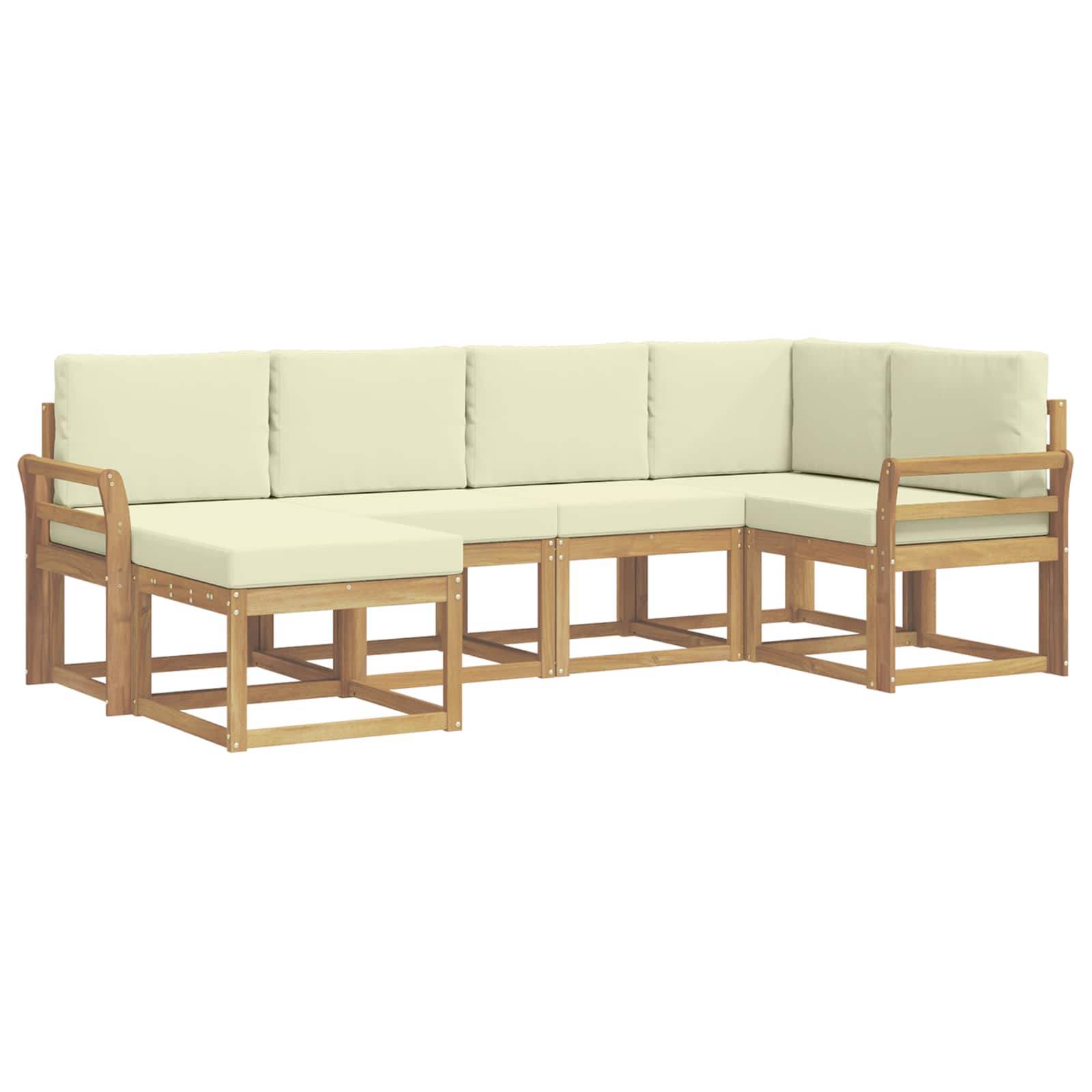 Ensemble de canapés d'extérieur 6 pcs Blanc et crème Polyester - XIOS