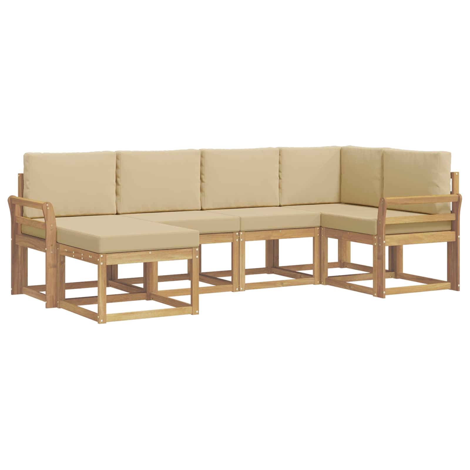 Ensemble de canapés d'extérieur 6 pcs Blanc et Beige Polyester - XIOS