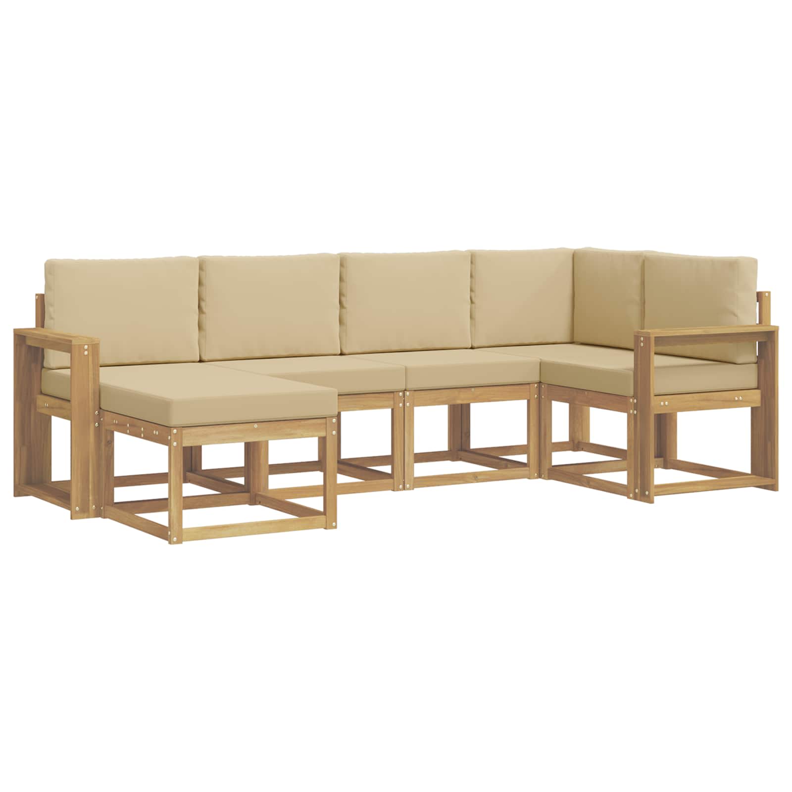 Ensemble de canapés d'extérieur 6 pcs Blanc et Beige Polyester - XIOS