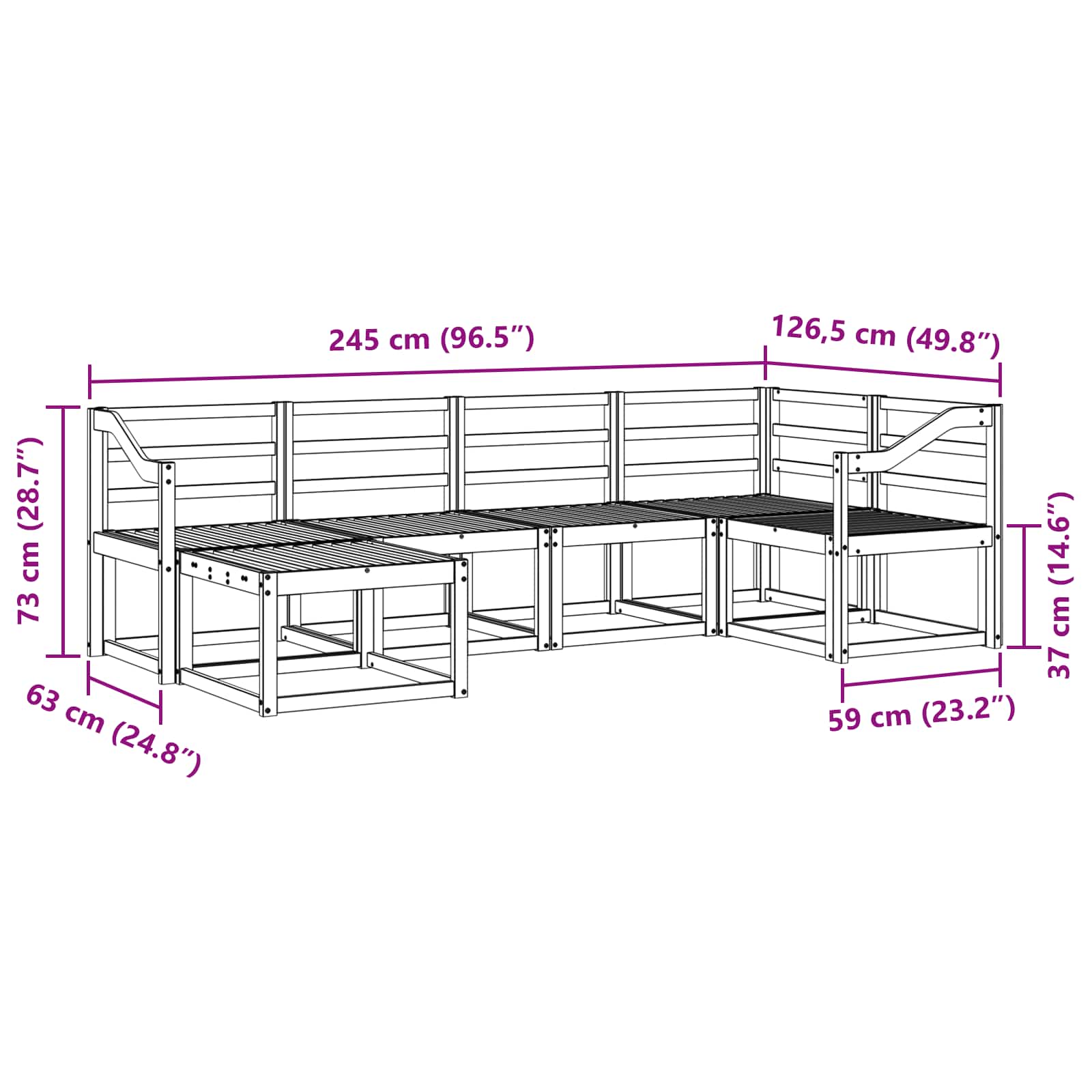 Ensemble de canapés d'extérieur 6 pcs Blanc - XIOS