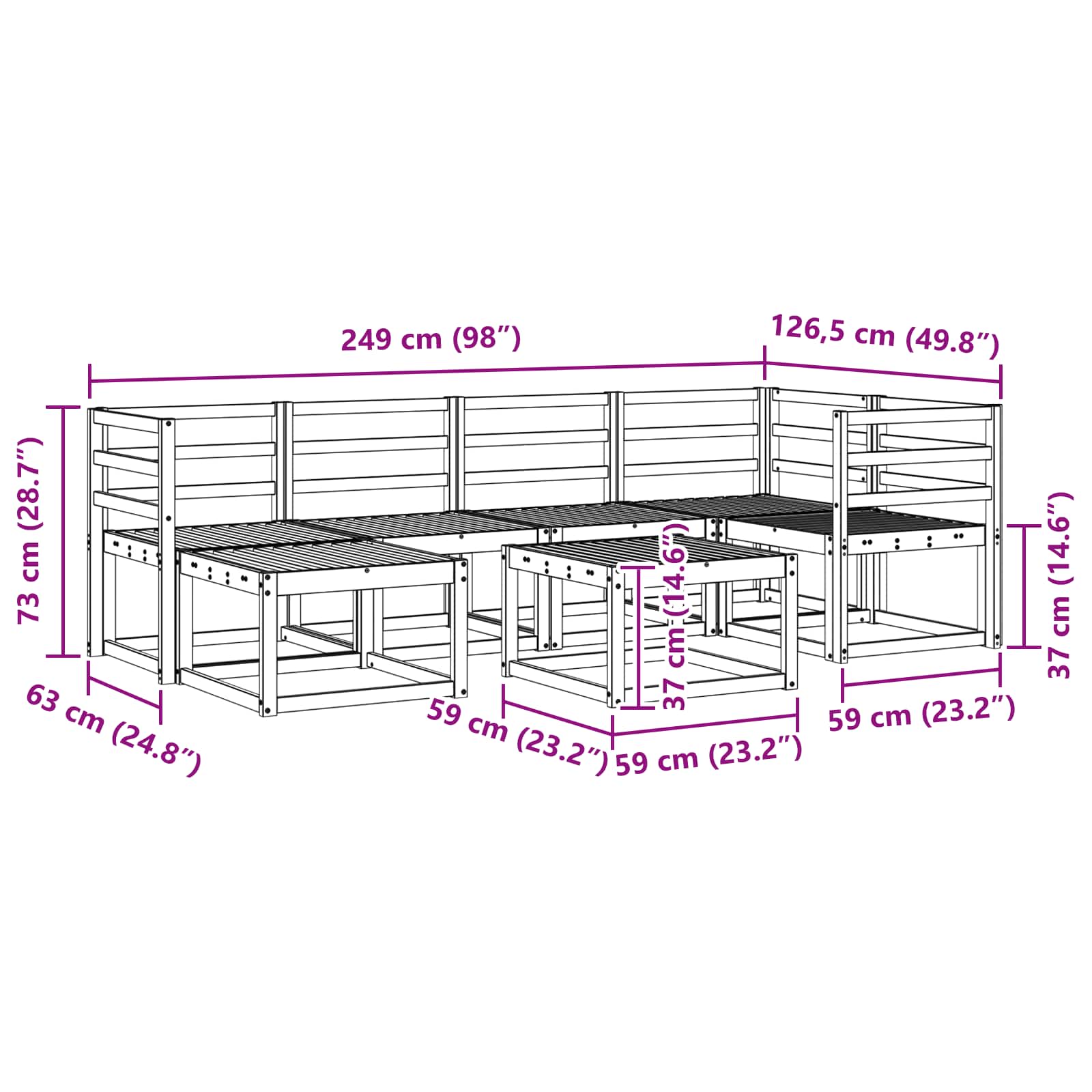 Ensemble de canapés d'extérieur 7 pcs Blanc - XIOS